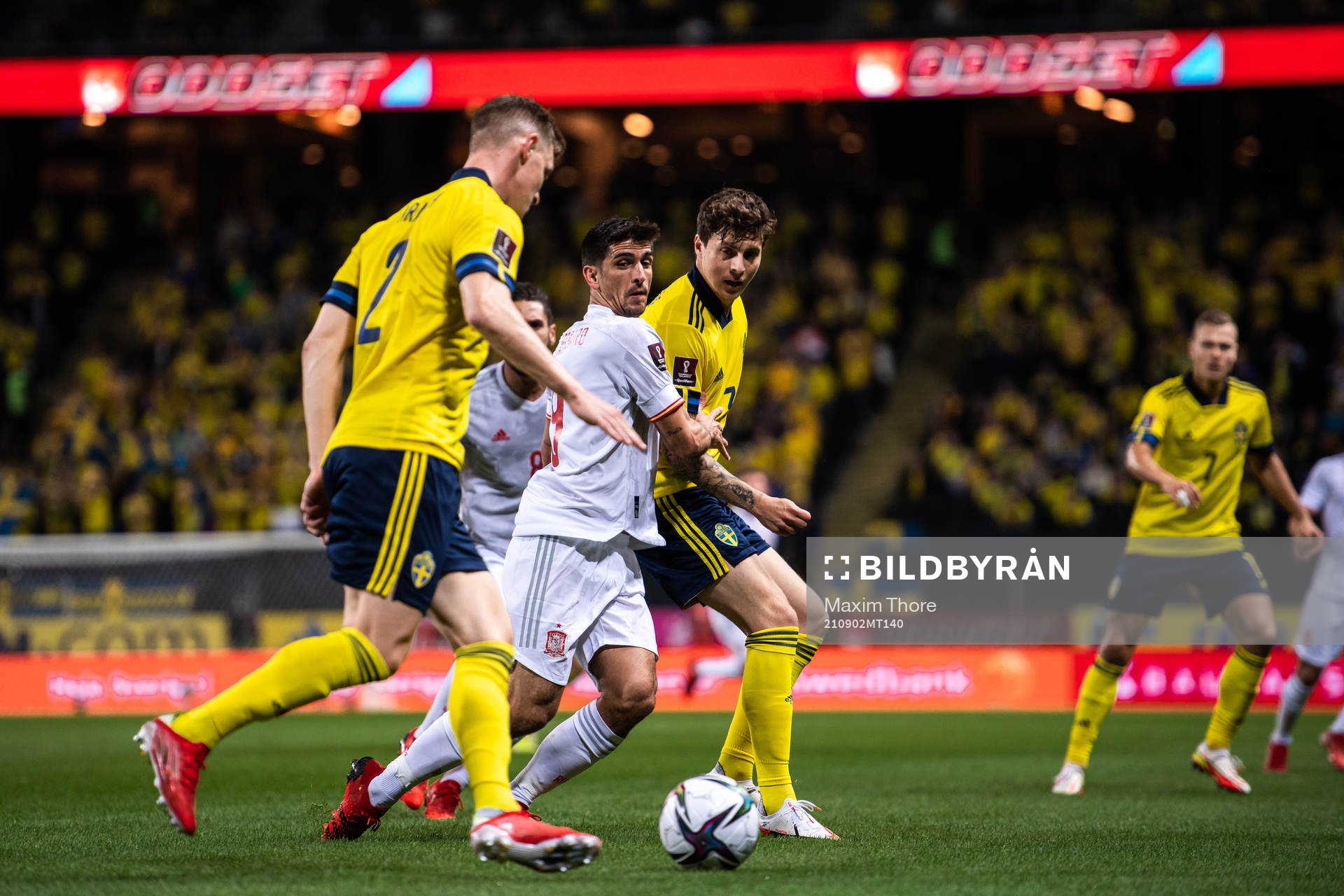 Gerard Moreno of Spain and Victor Nilsson Lindelöf of