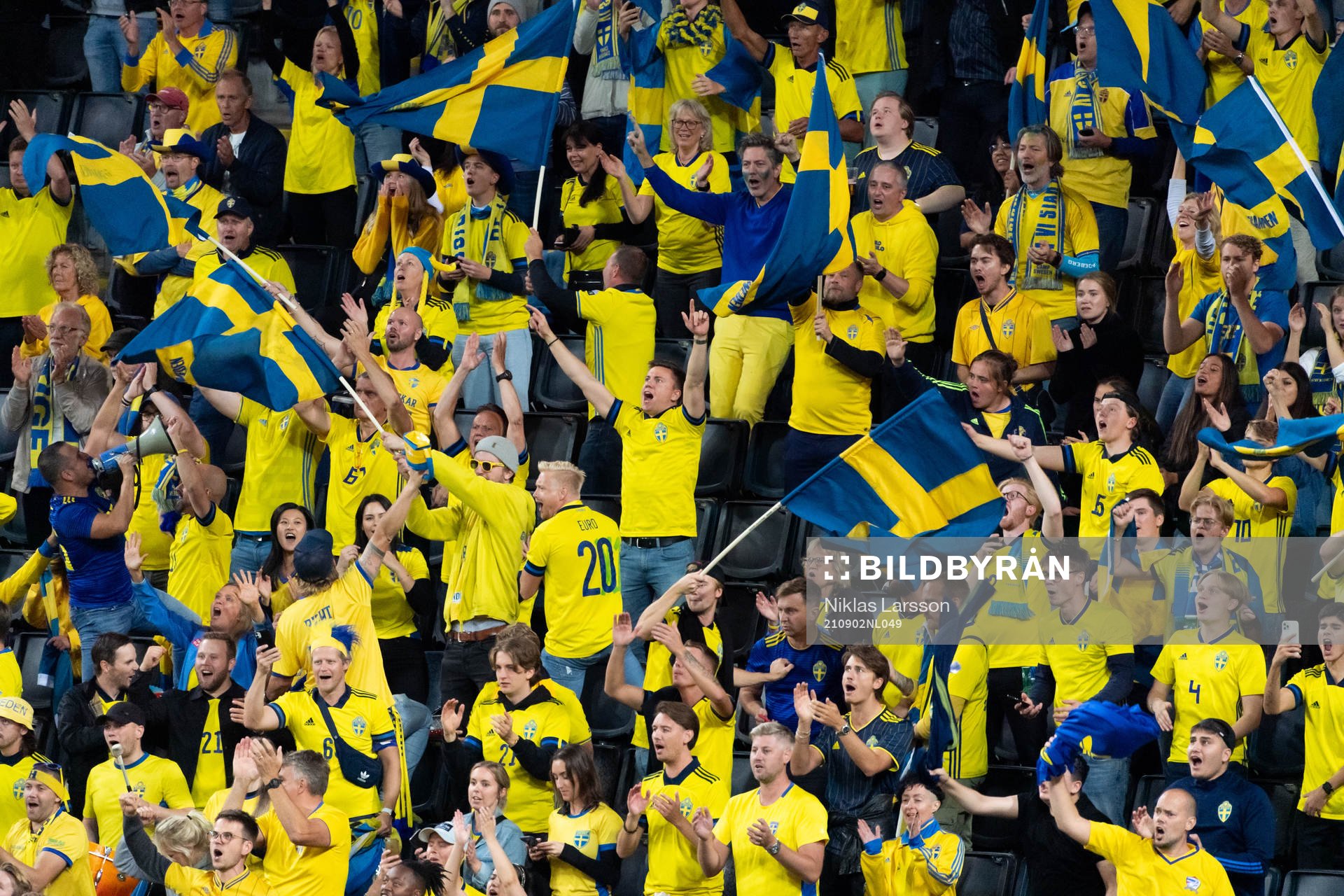 The Swedish supporters celebrate