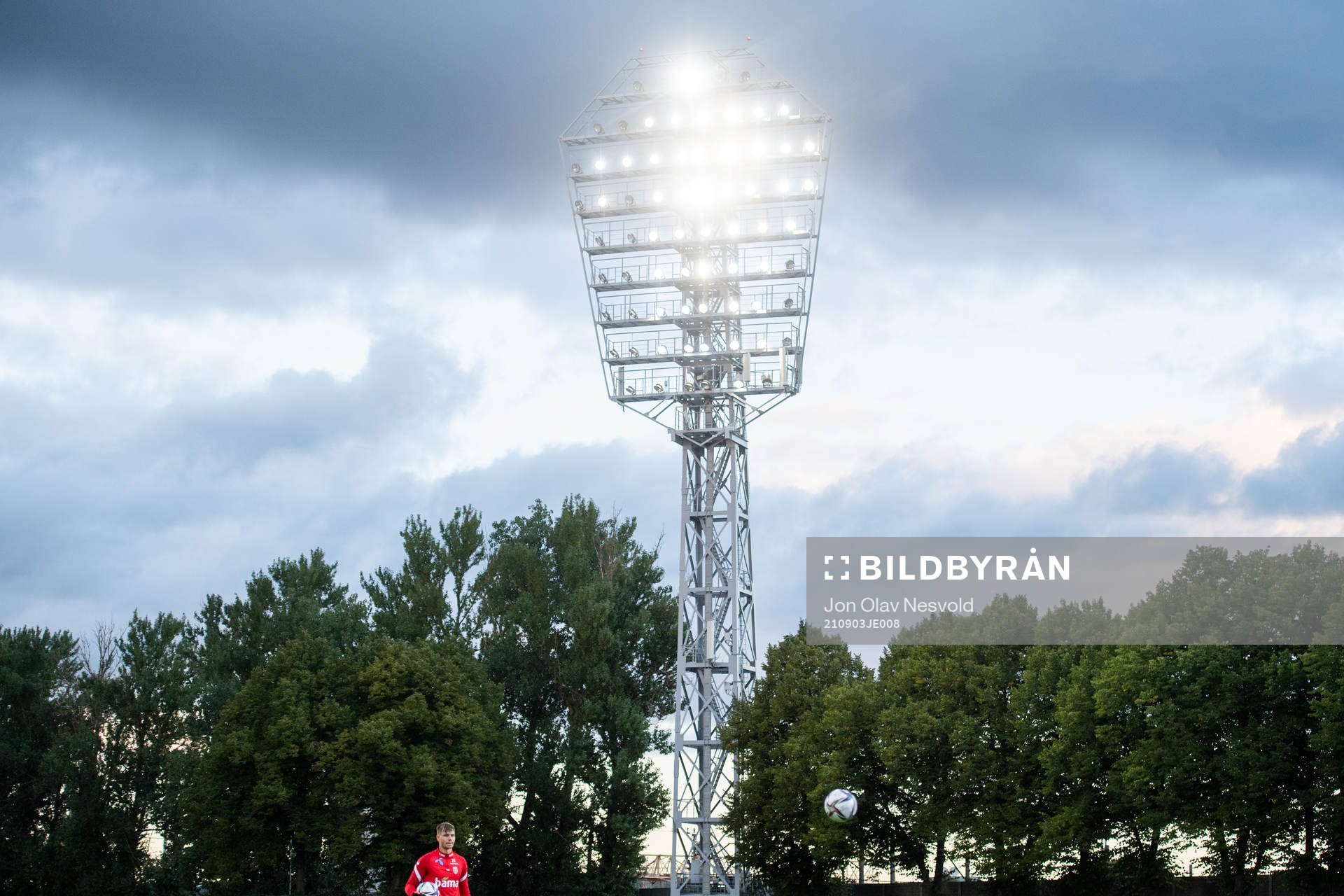 Goalkeeper Per Kristian Bråtveit of the Norwegian national football team during a training session on September 3, 2021 in Riga.