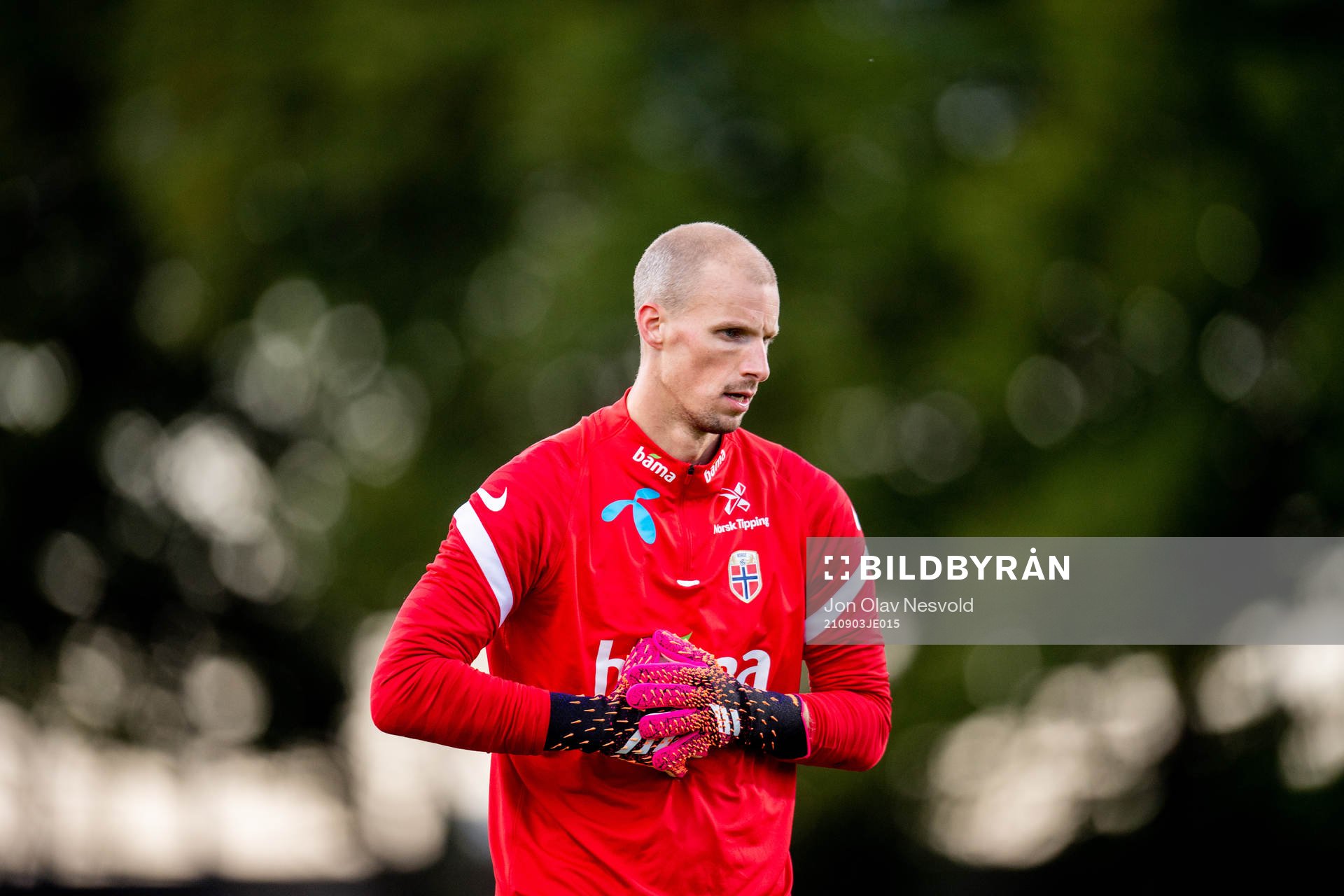 Goalkeeper André Hansen of the Norwegian national football