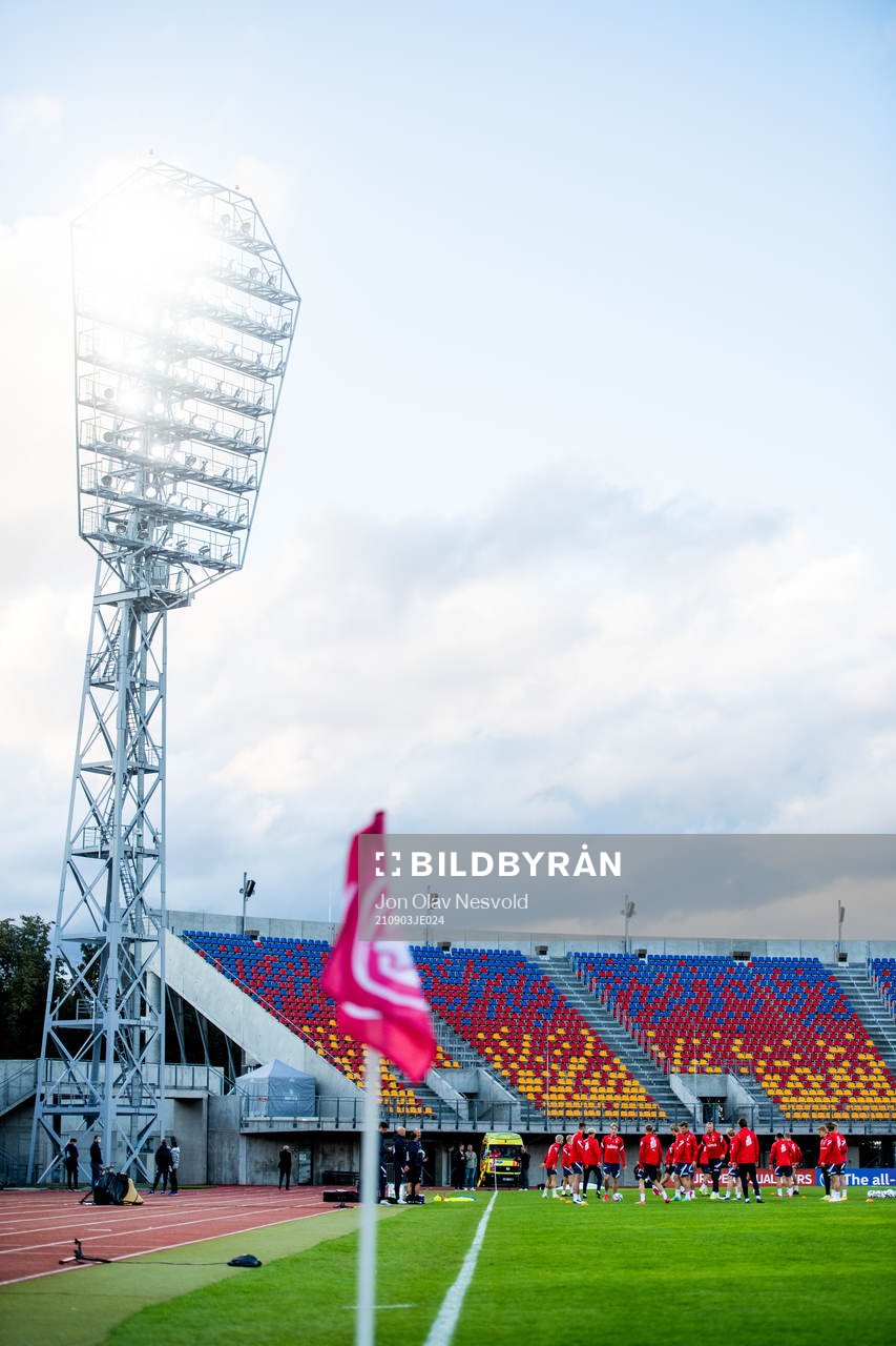 General view of the Norwegian national football team at