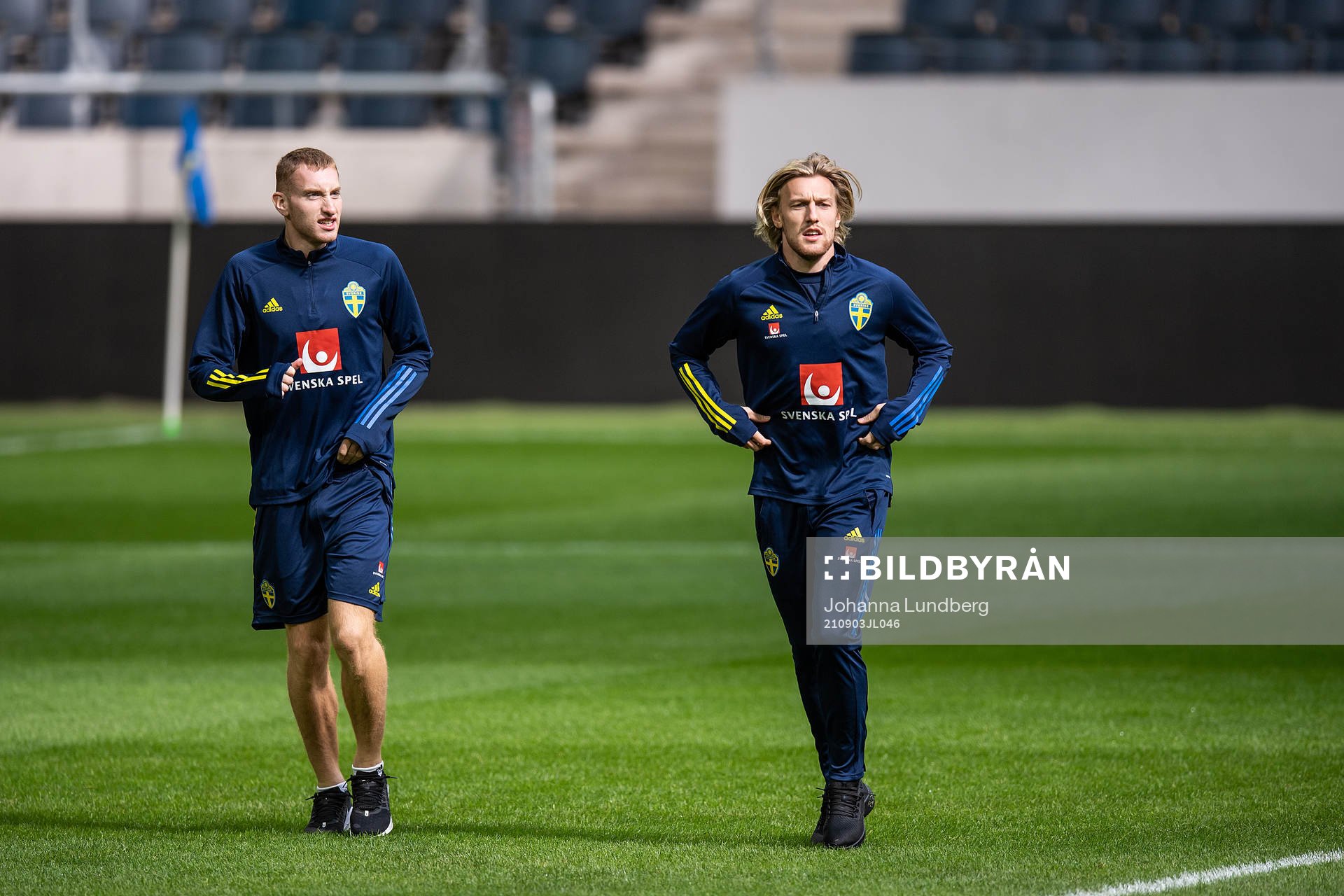 Dejan Kulusevski and Emil Forsberg of the Swedish national