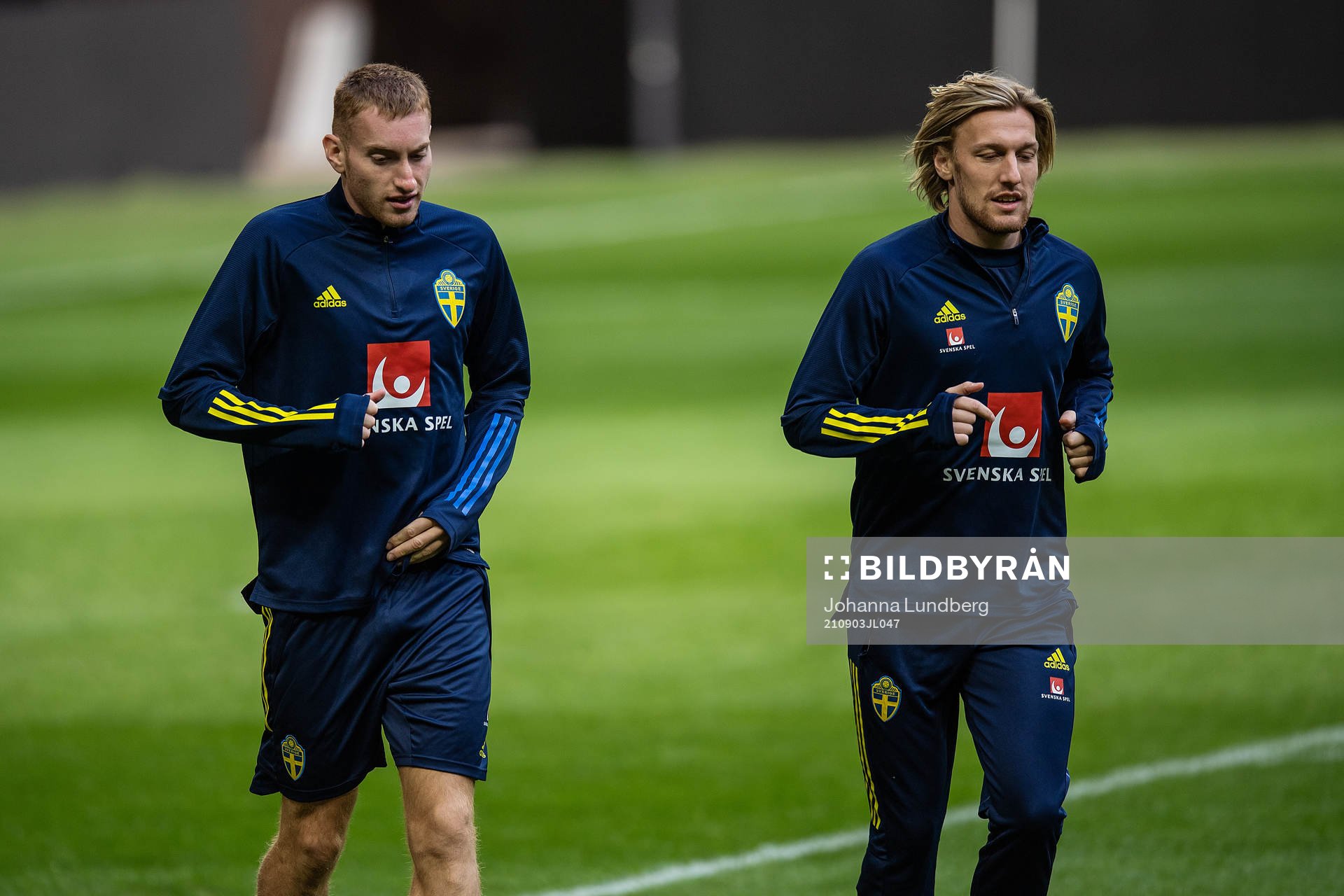 Dejan Kulusevski and Emil Forsberg of the Swedish national