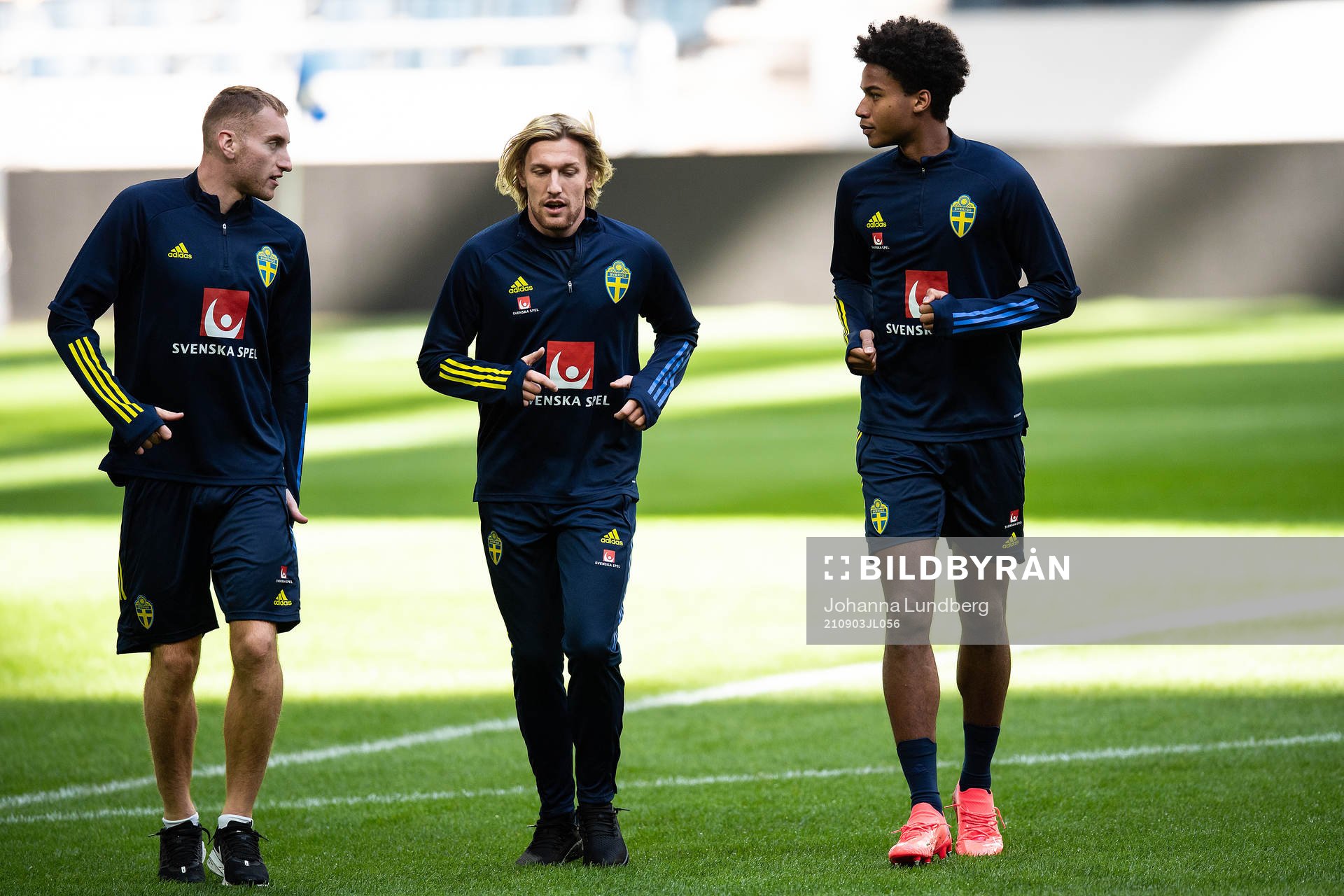 Dejan Kulusevski, Emil Forsberg and Jens Cajuste of the