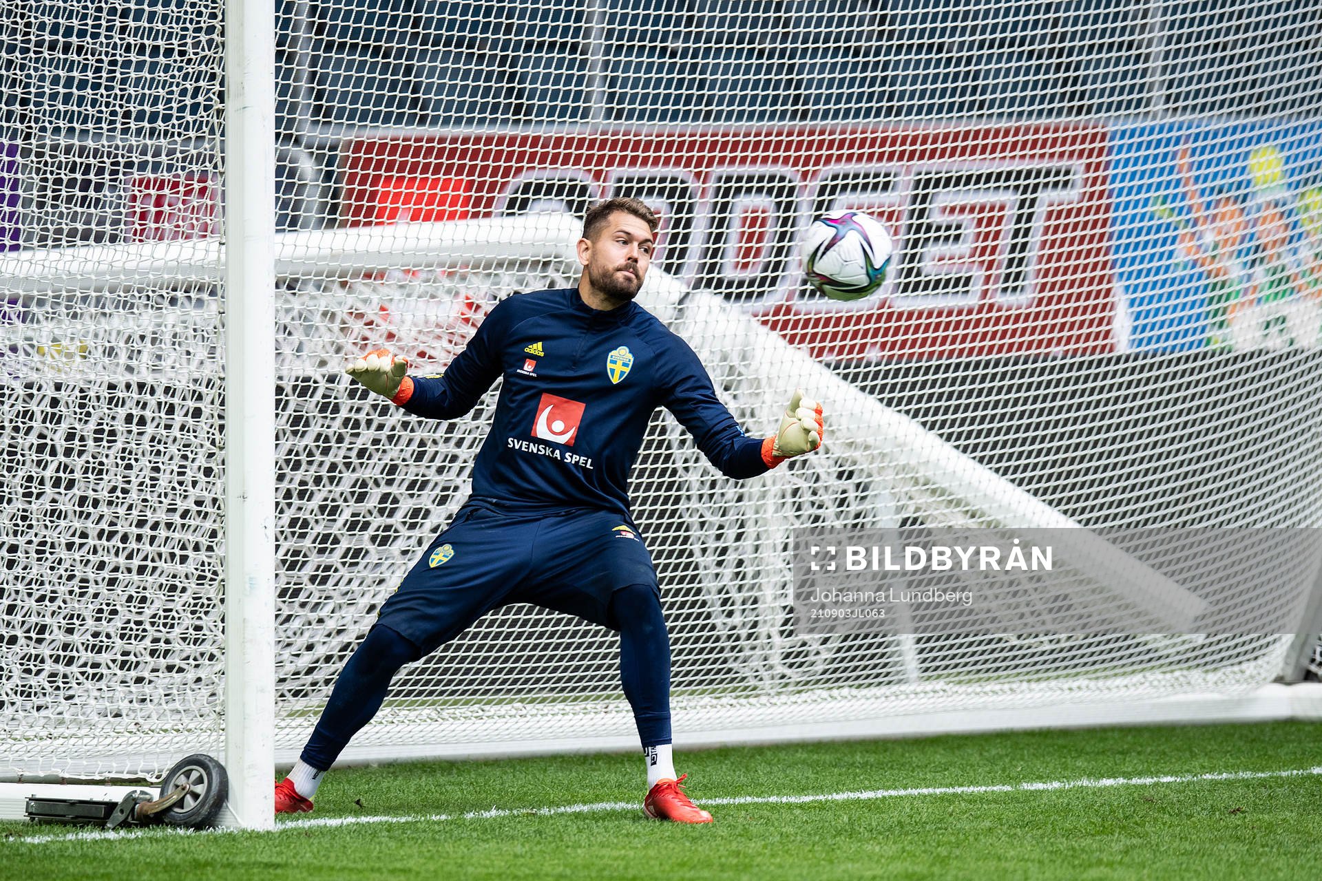 goalkeeper Kristoffer Nordfeldt of the Swedish national team