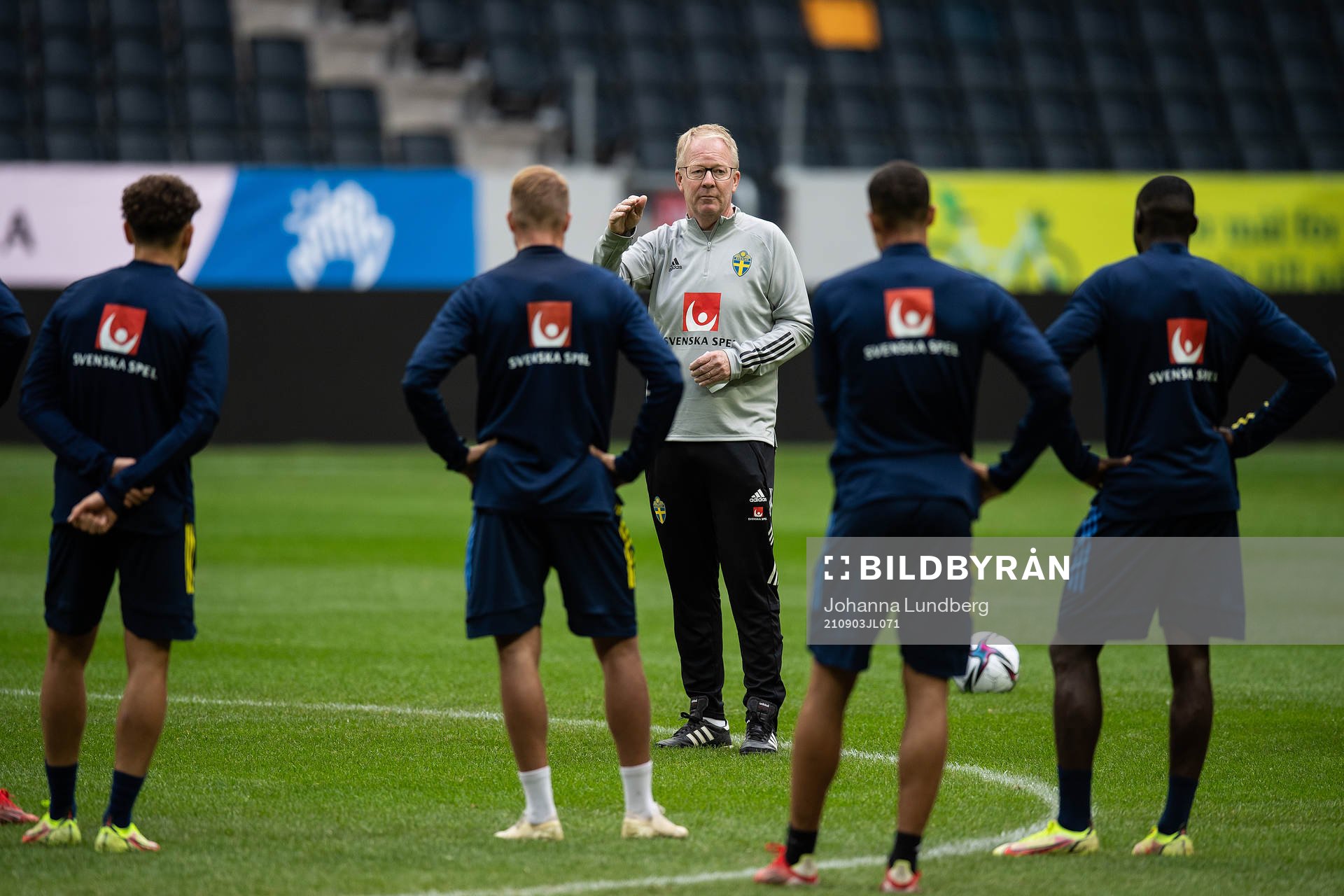 Scout Lasse Jacobsson of the Swedish national team during a training session on September 3, 2021 in Stockholm. 