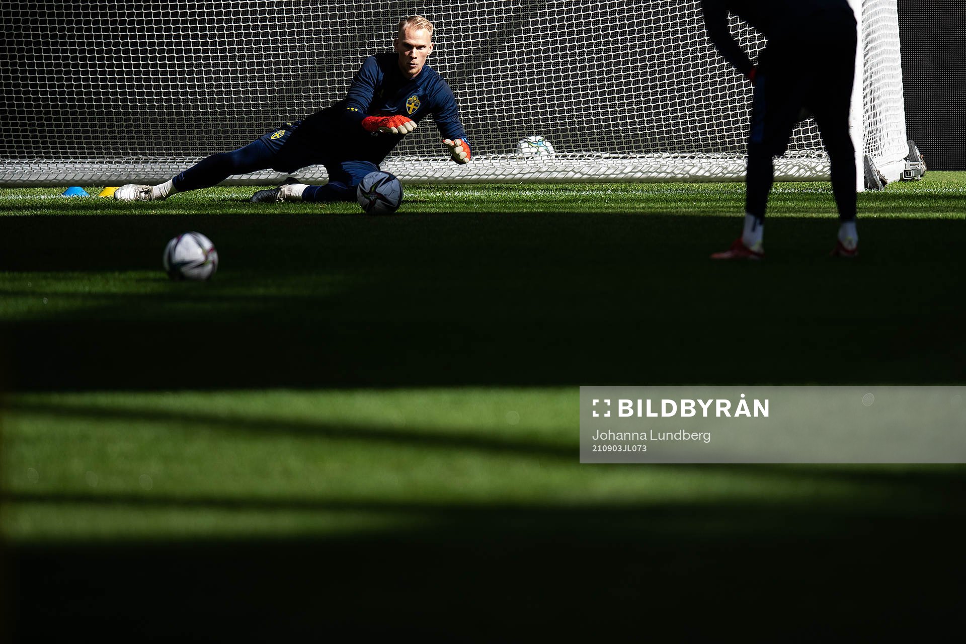 goalkeeper Pontus Dahlberg of the Swedish national team