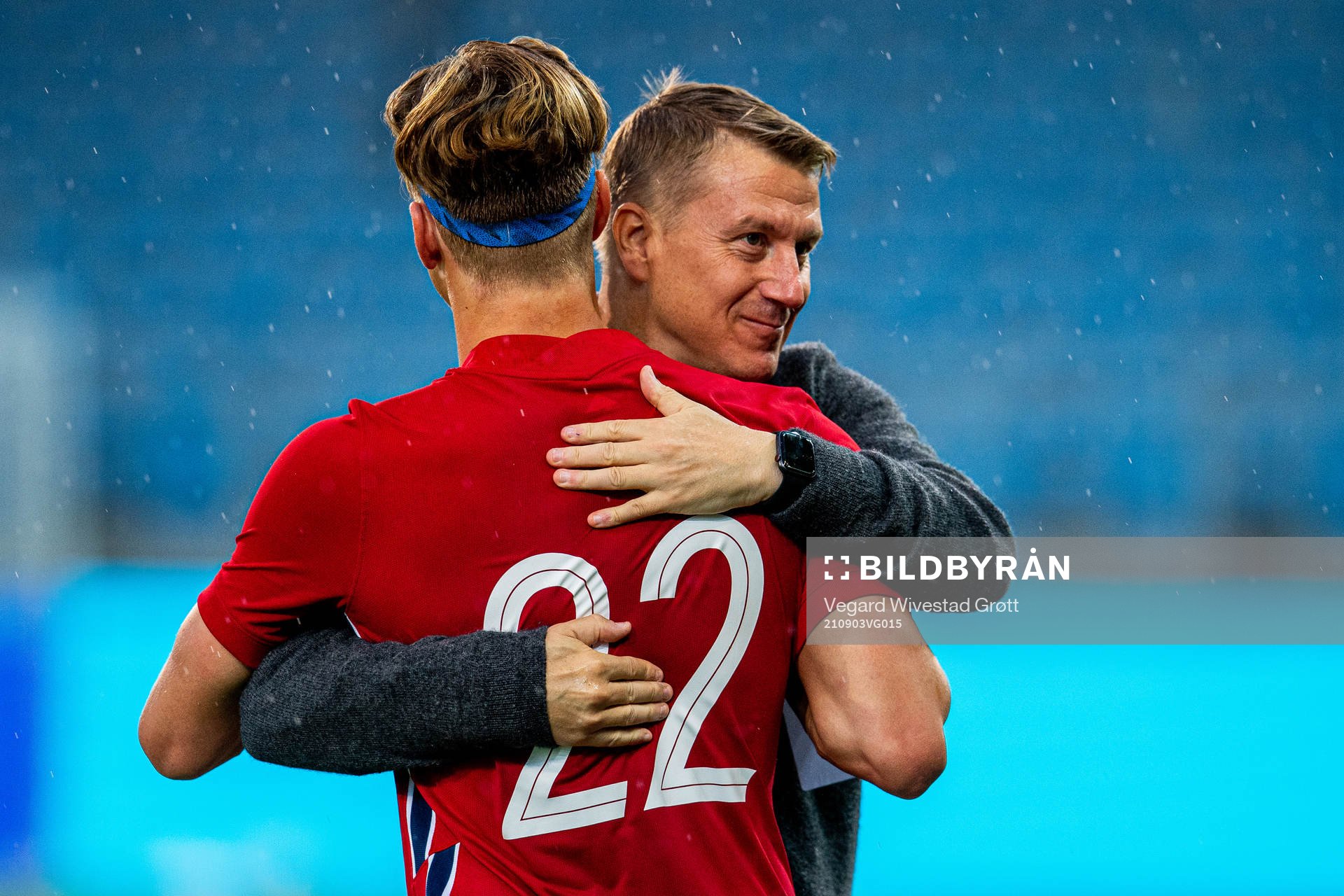 Erik Botheim and Leif Gunnar Smerud, head coach of Norway,
