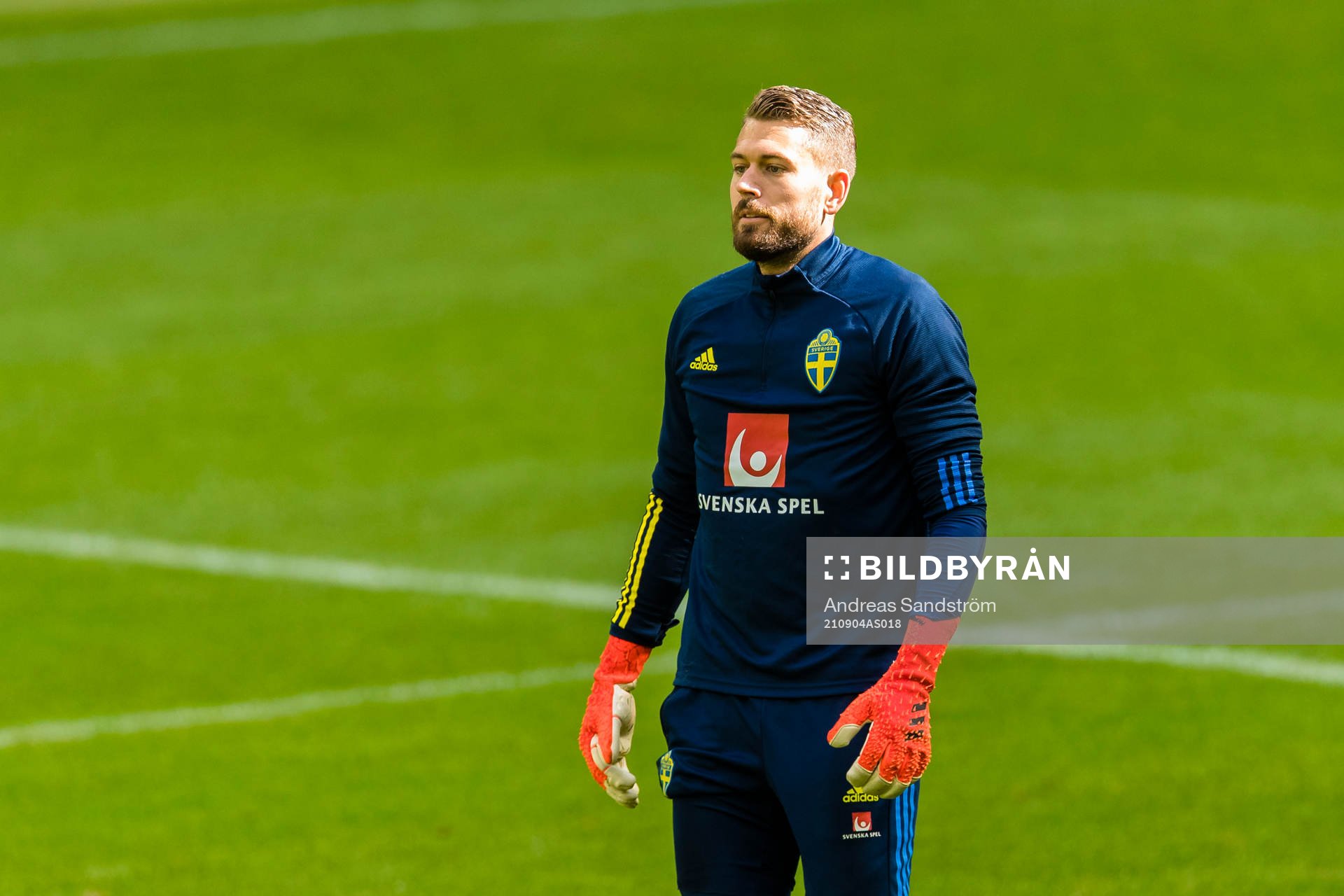 Goalkeeper Kristoffer Nordfeldt of Sweden