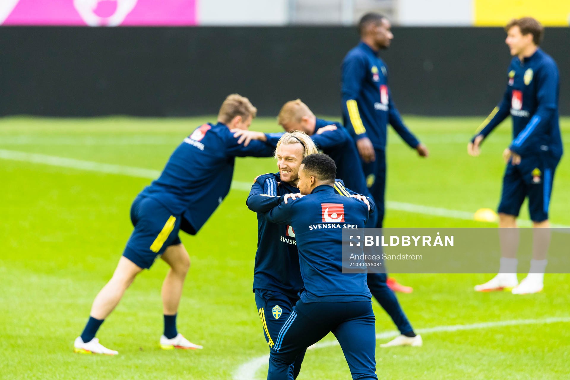 Emil Forsberg of Sweden and Martin Olsson