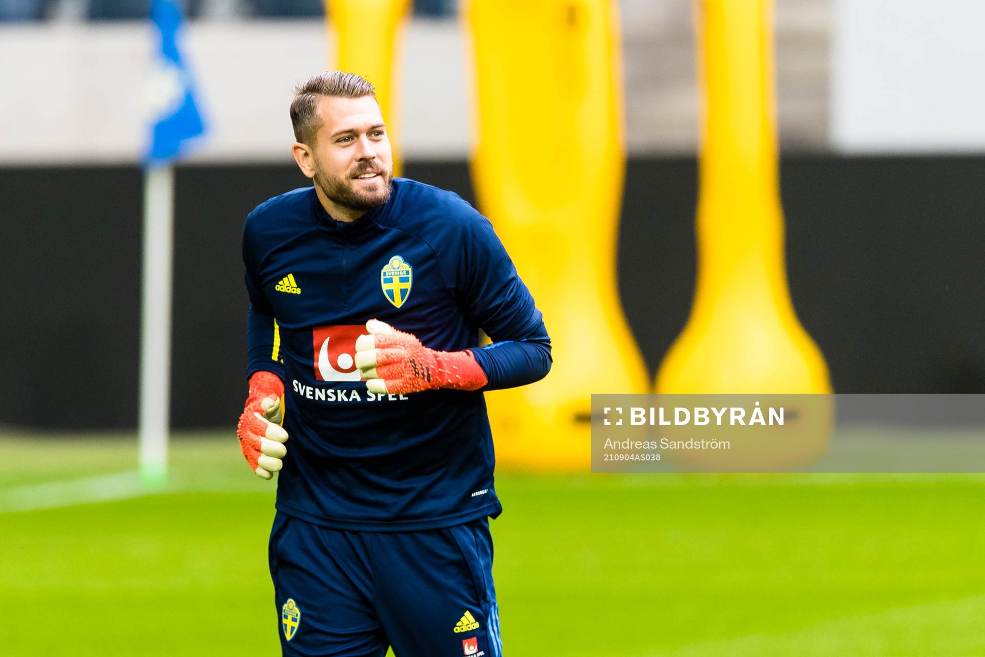 Goalkeeper Kristoffer Nordfeldt of Sweden