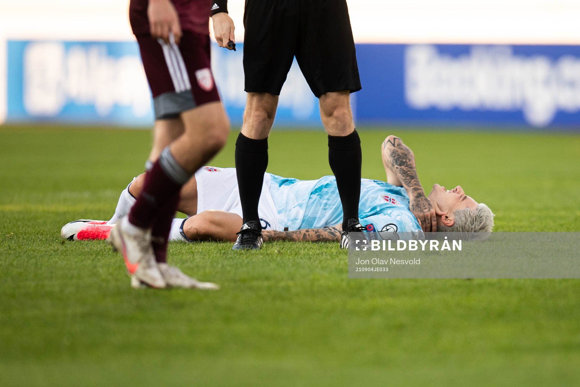 Mathias Normann of Norway in pain