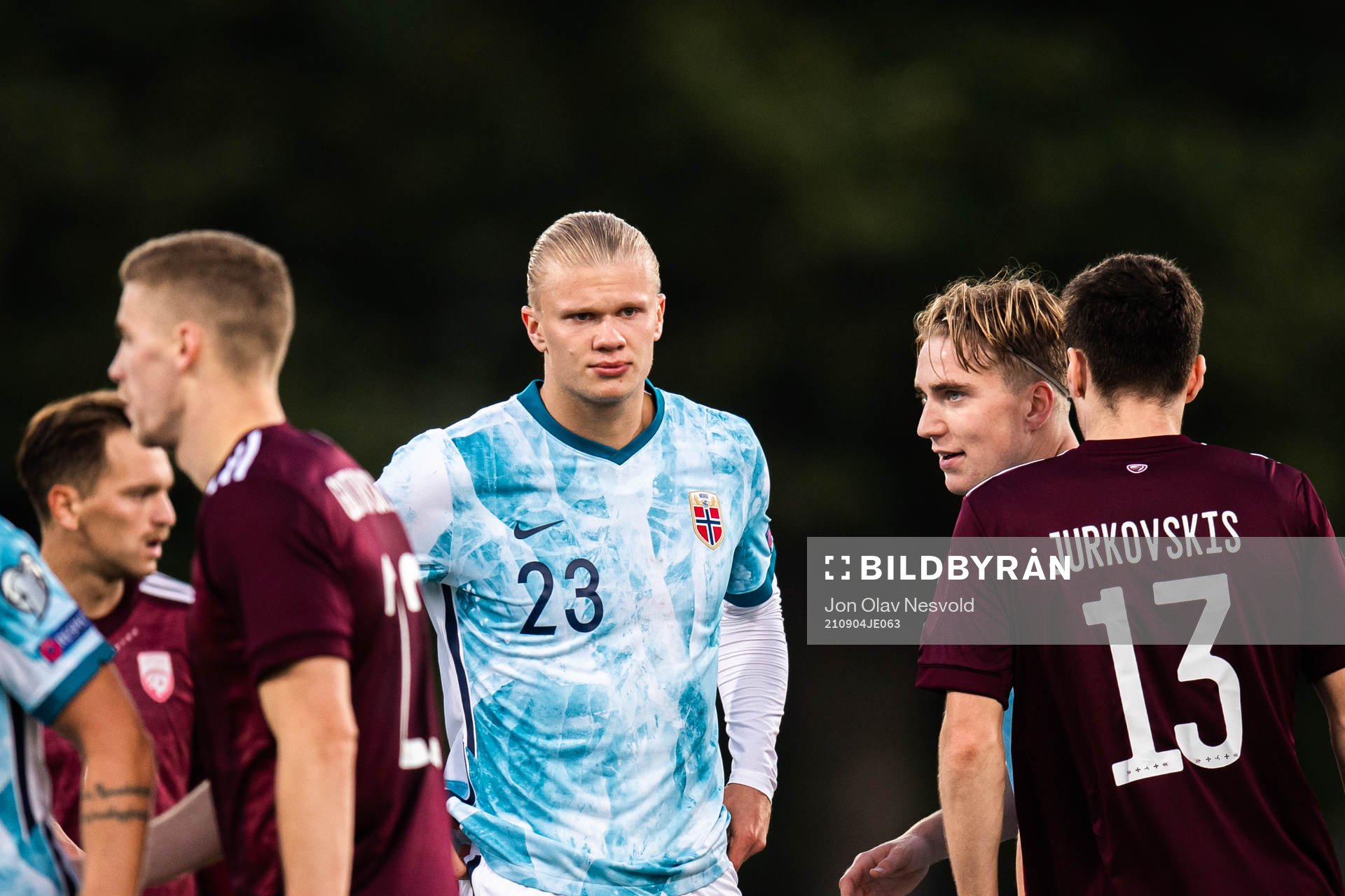 Erling Braut Haaland and Kristian Thorstvedt of Norway