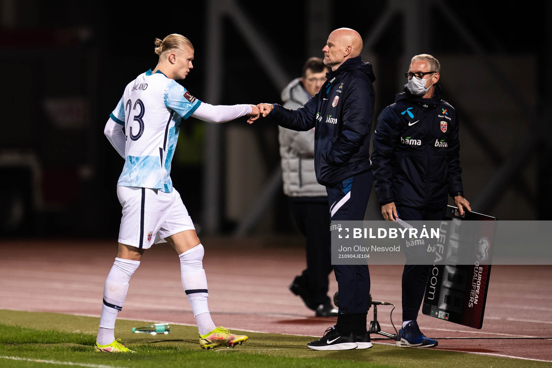 Erling Braut Haaland and Ståle Solbakken, head coach of
