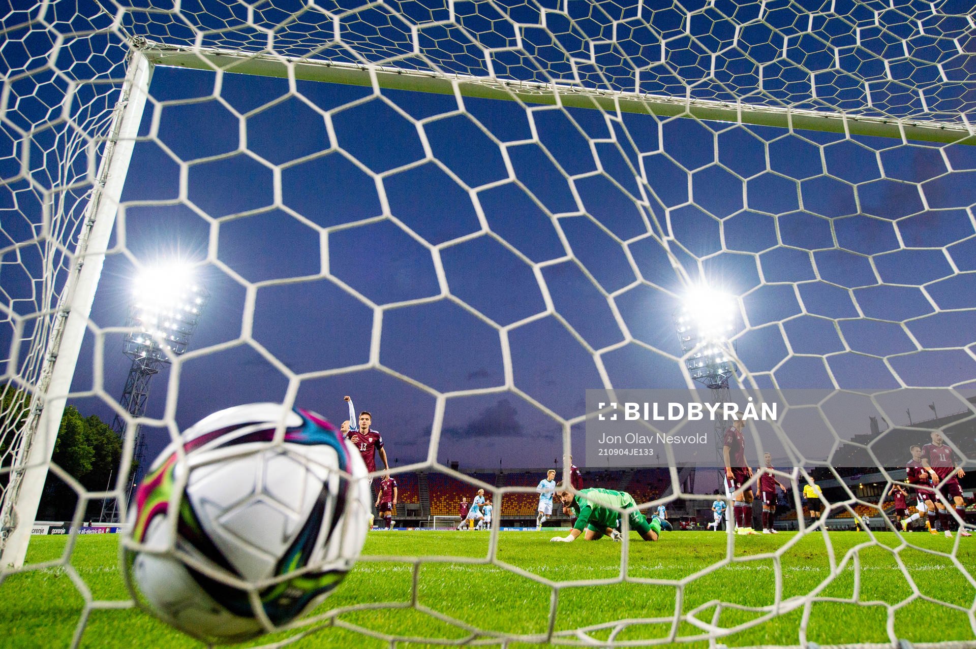 Mohamed Elyounoussi of Norway scores the 0-2 goal behind