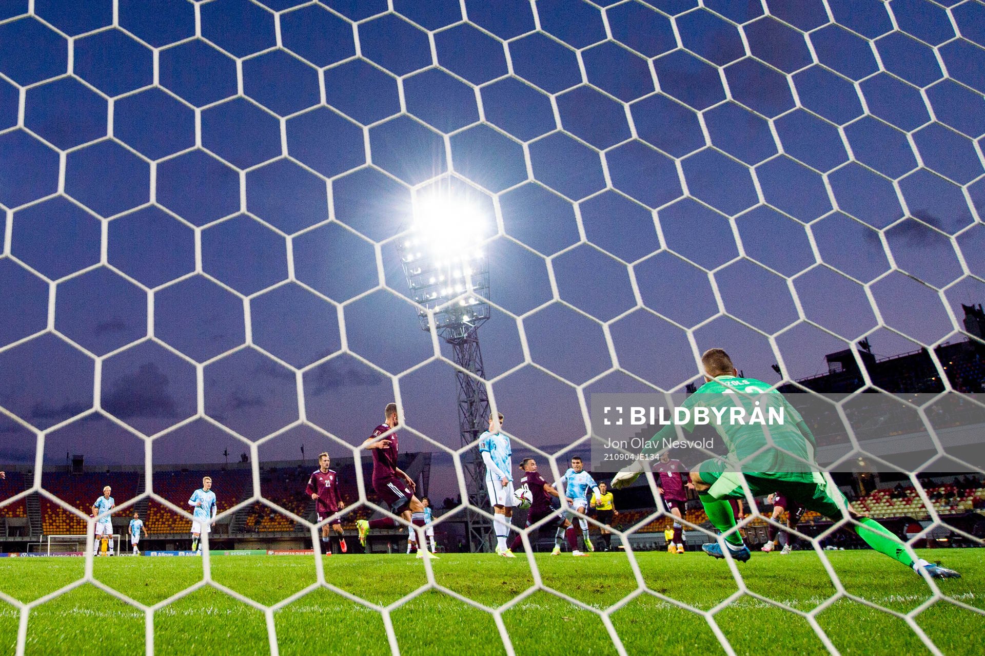 Mohamed Elyounoussi of Norway scores the 0-2 goal behind