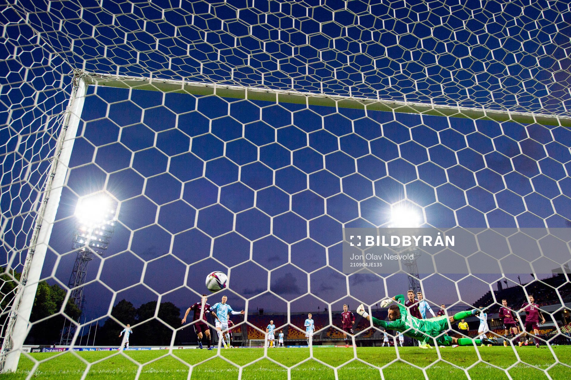 Mohamed Elyounoussi of Norway scores the 0-2 goal behind