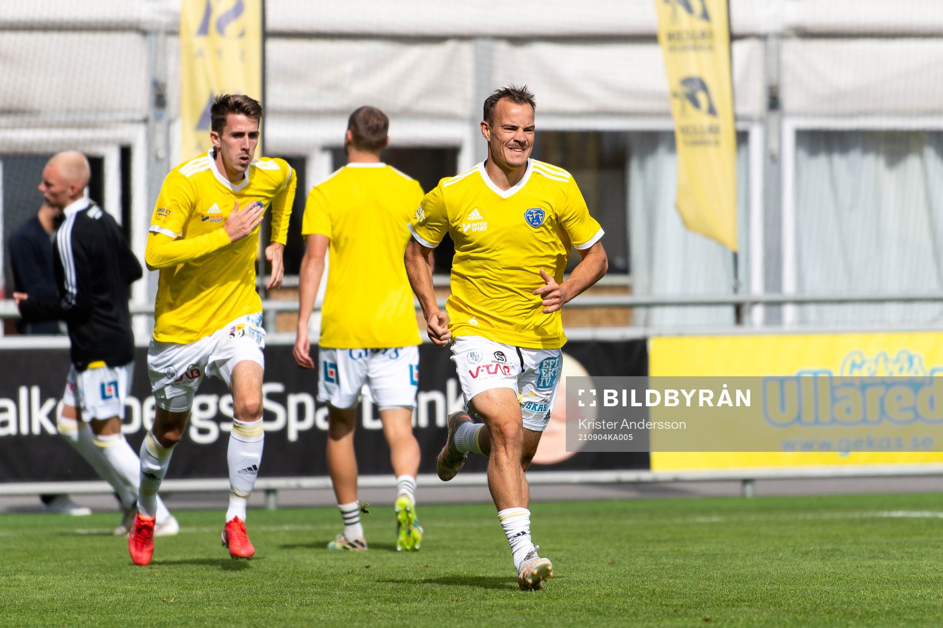 Falkenbergs Anton Wede före fotbollsmatchen i Superettan