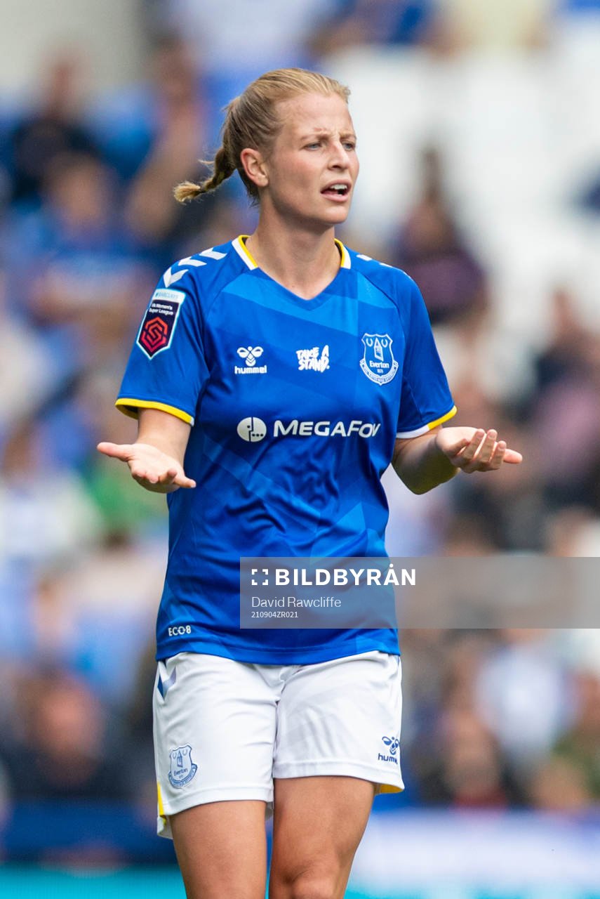 Anna Anvegård of Everton during the FA Women’s Super League football match between Everton and Manchester City on September 4, 2021 in Liverpool.