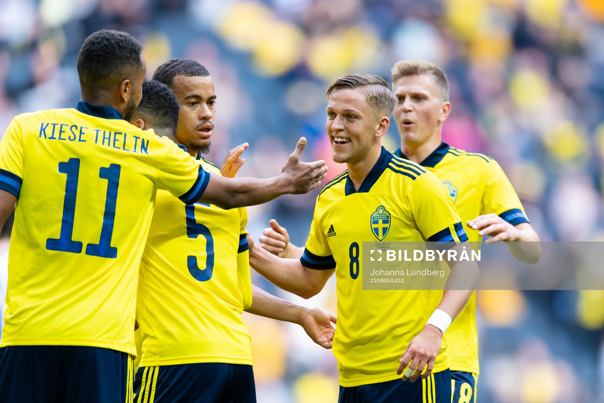 Isaac Kiese-Thelin and Jesper Karlsson of Sweden celebrate