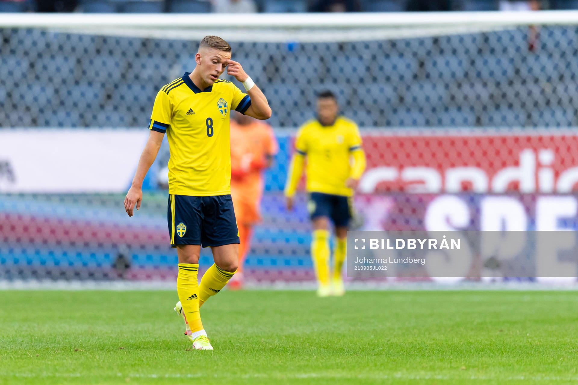 Jesper Karlsson of Sweden looks dejected