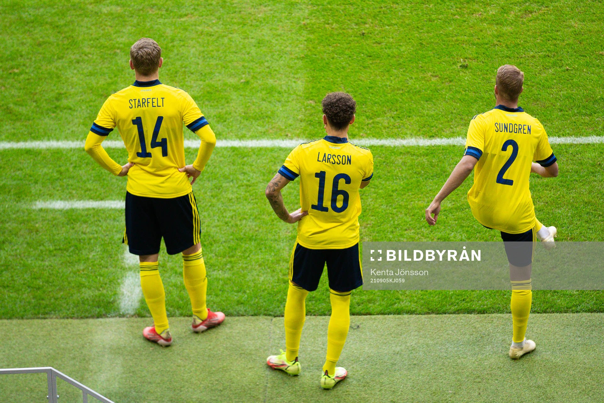 Carl Starfelt, Jordan Larsson and Daniel Sundgren of Sweden