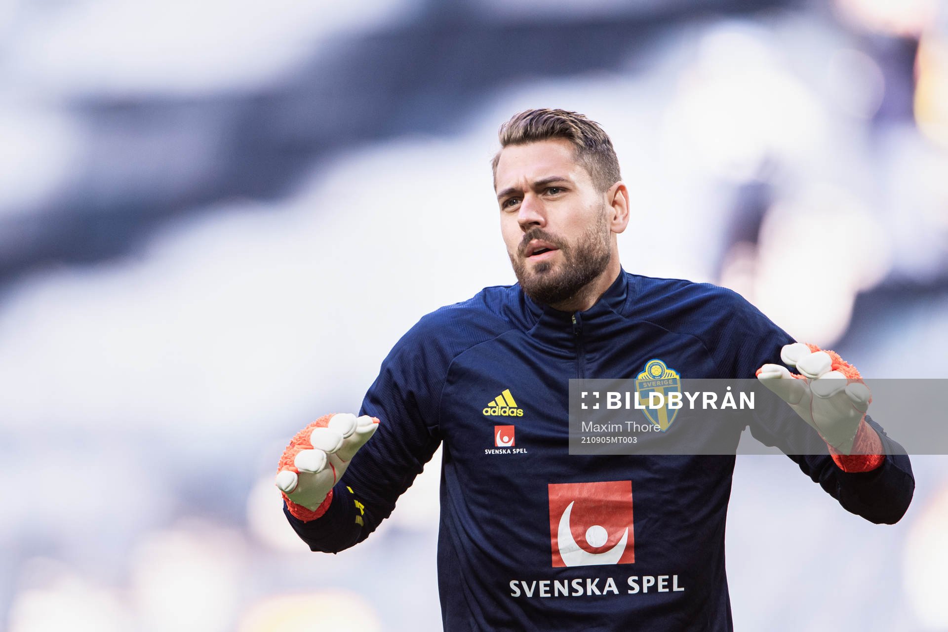 Goalkeeper Kristoffer Nordfeldt of Sweden