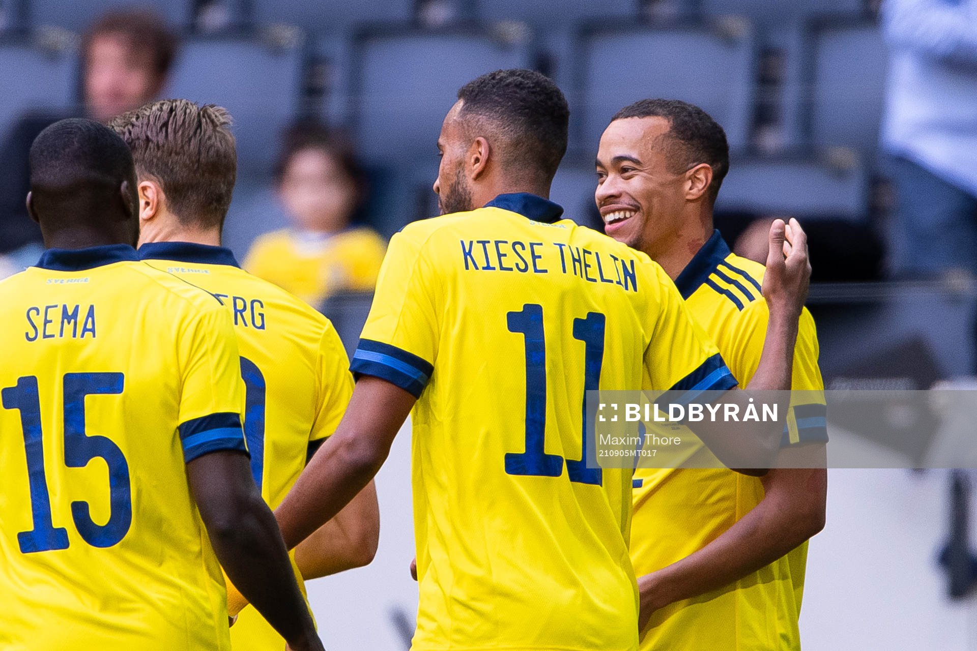 Robin Quaison of Sweden celebrates