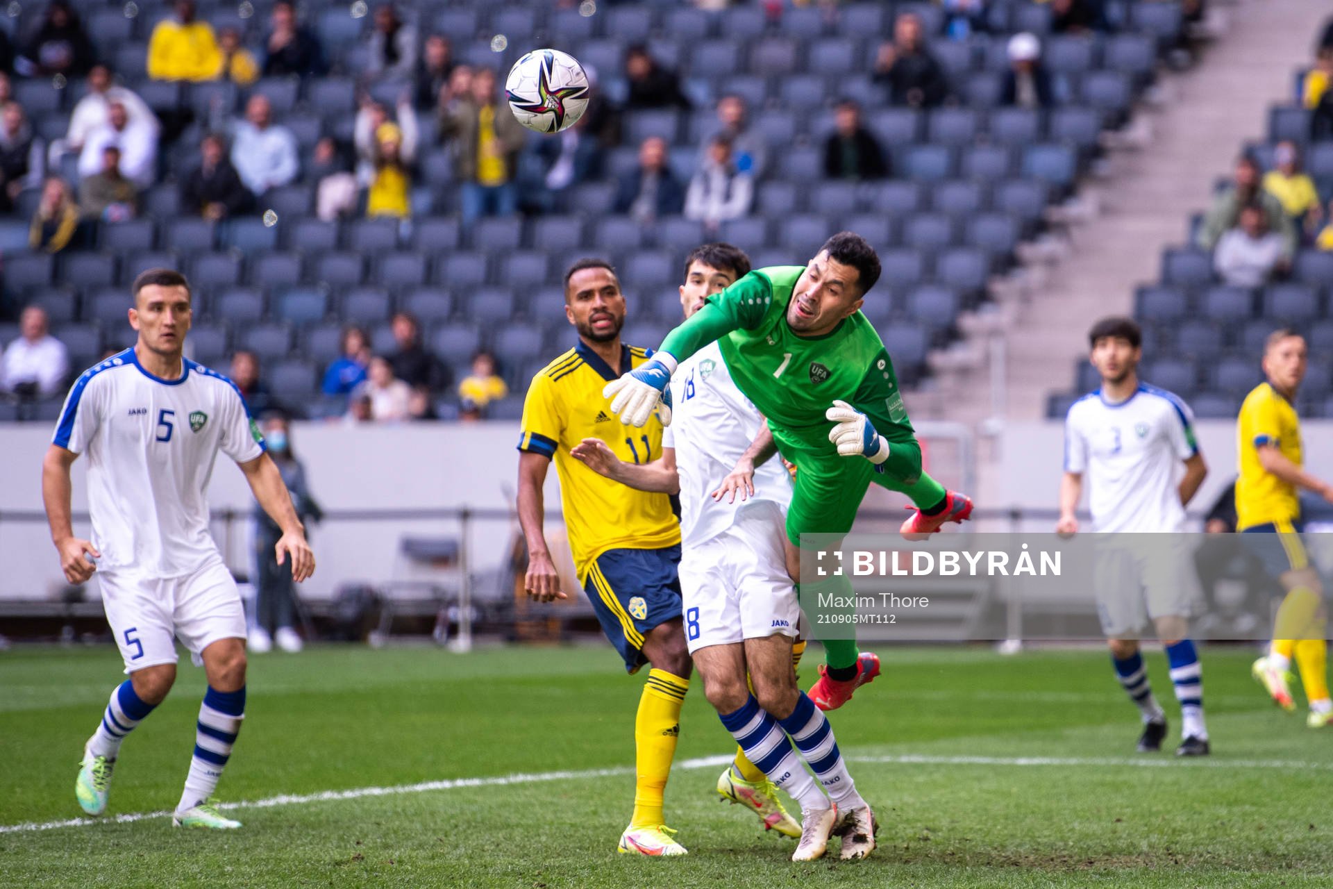 Goalkeeper Eldorbek Suyunov of Uzbekistan