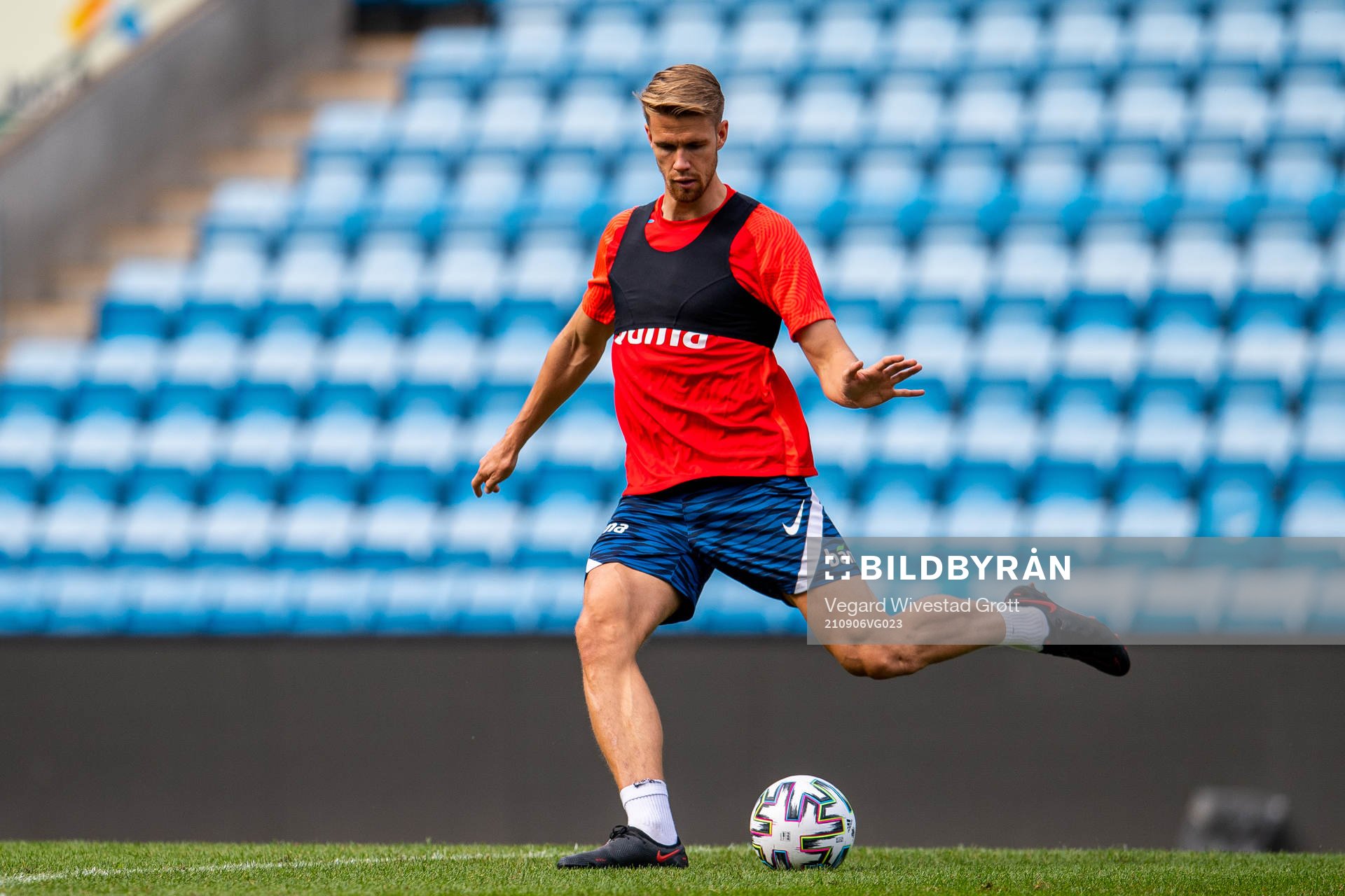 Kristoffer Ajer of the Norwegian national football team during a training session on September 6, 2021 in Oslo. 
