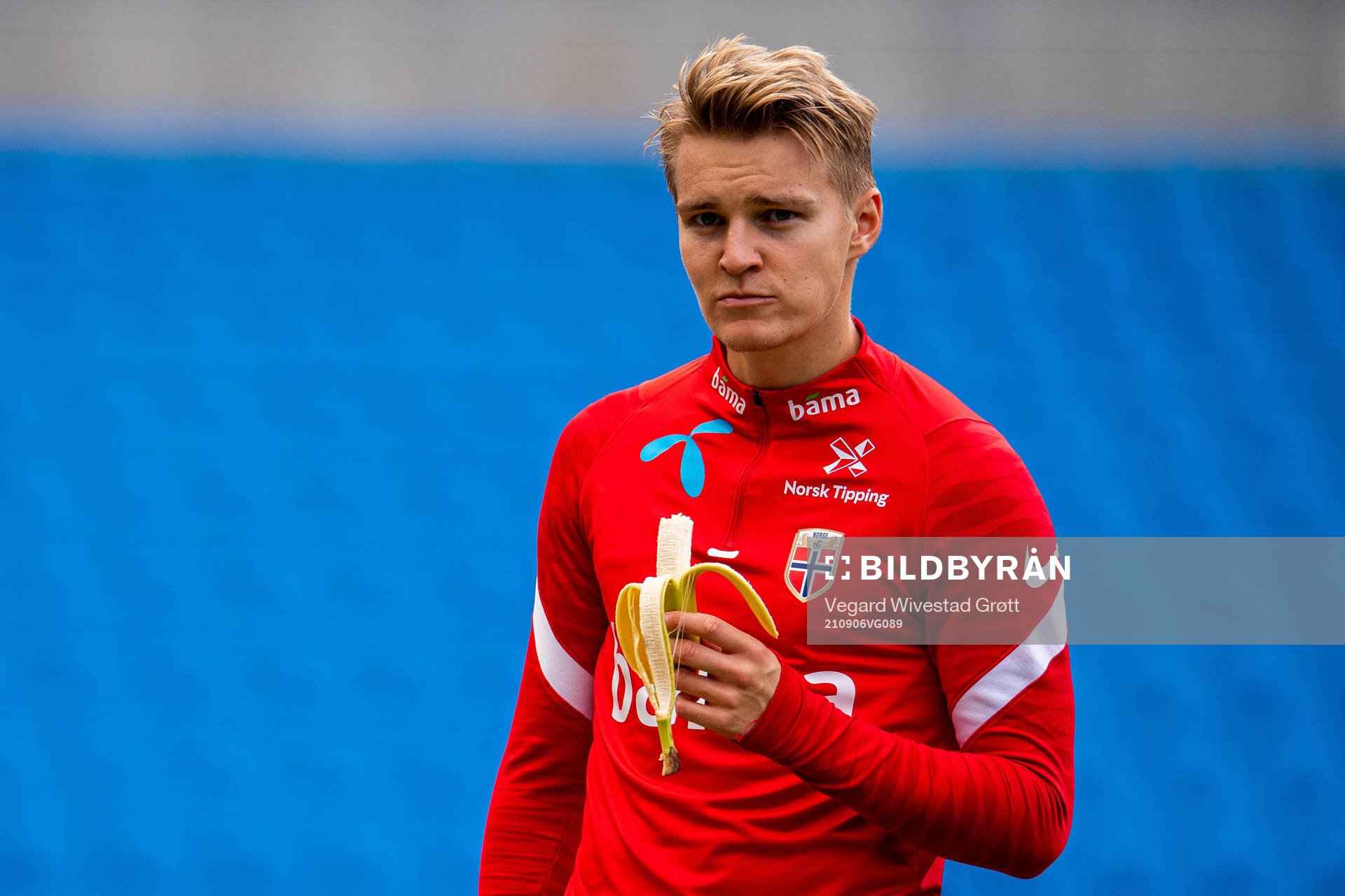 Martin Ødegaard of the Norwegian national football team during a training session on September 6, 2021 in Oslo. 