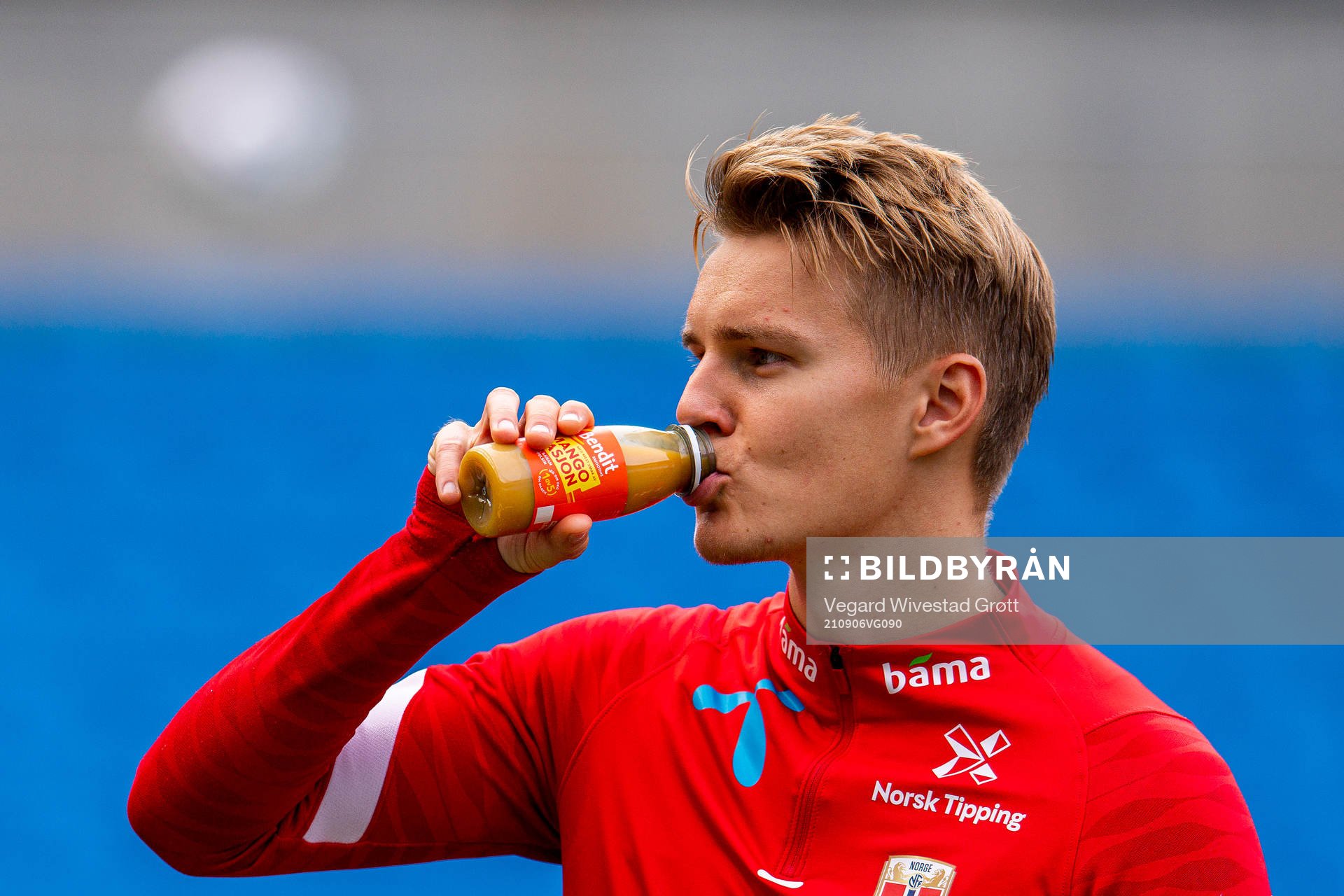 Martin Ødegaard of the Norwegian national football team during a training session on September 6, 2021 in Oslo. 