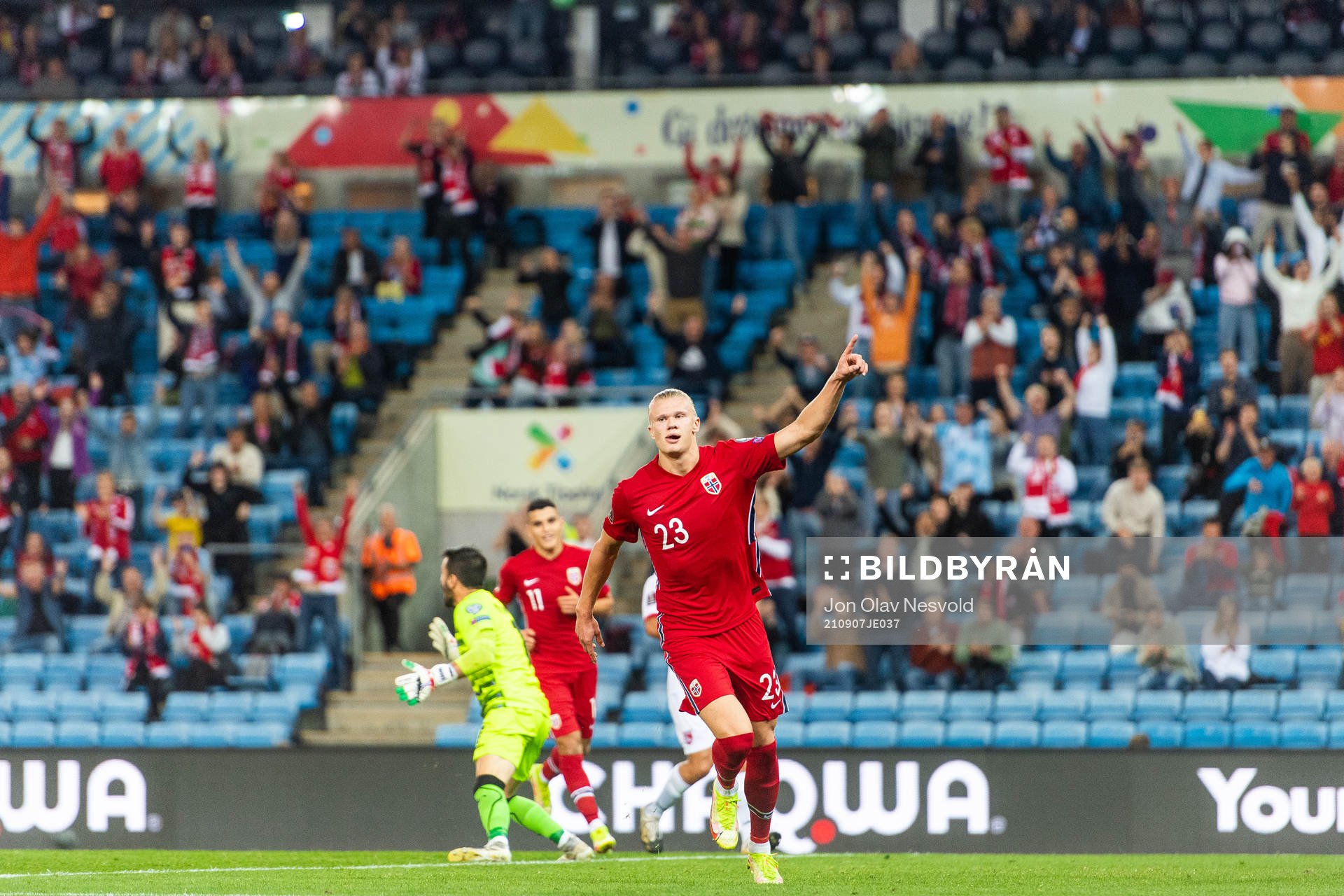 Erling Braut Haaland of Norway celebrates