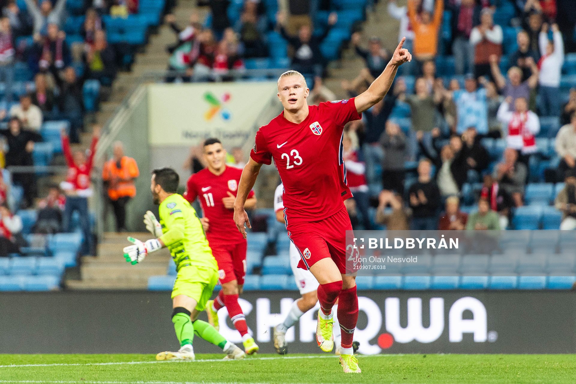 Erling Braut Haaland of Norway celebrates