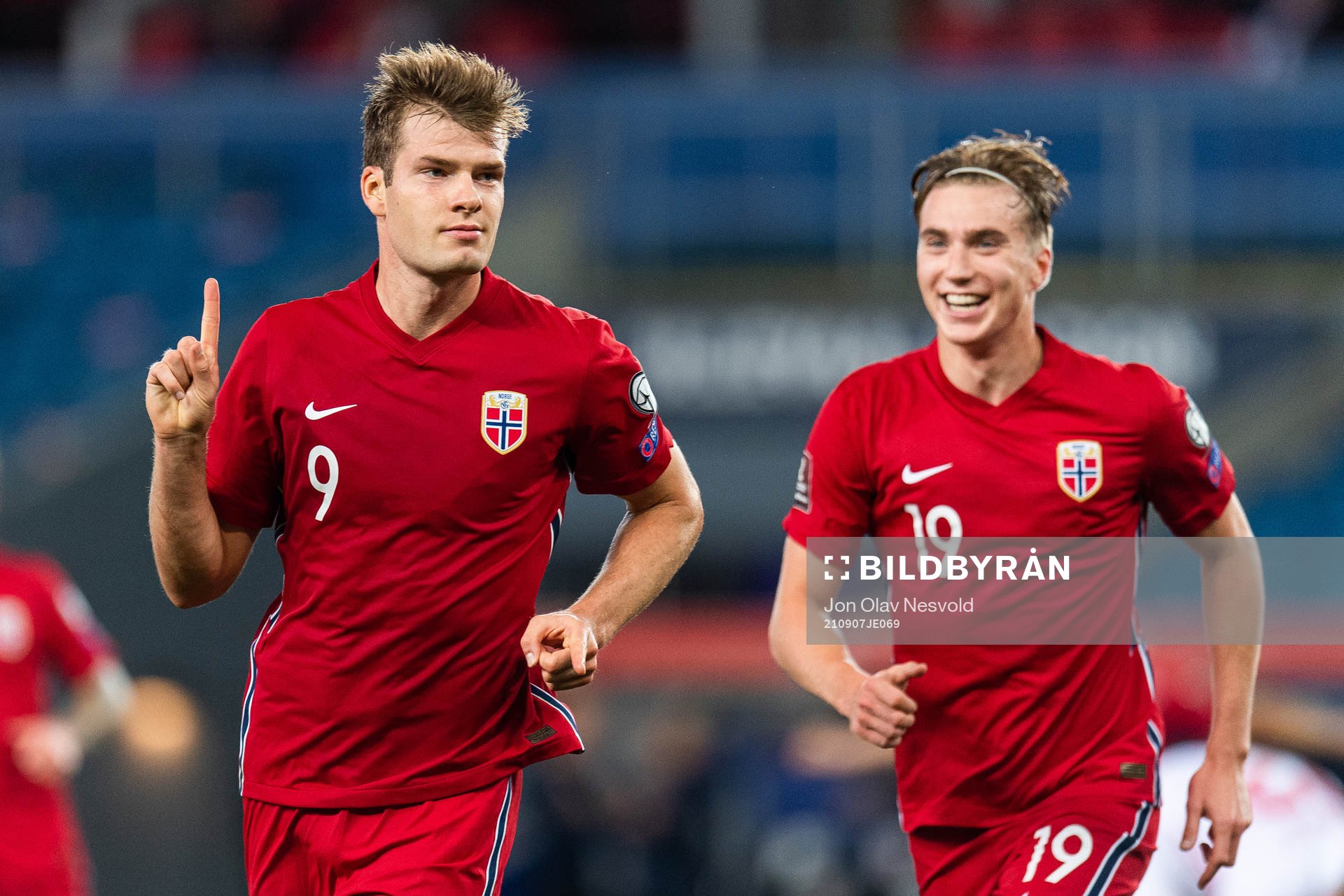 Alexander Sørloth scores 4-1 and celebrates with Kristian
