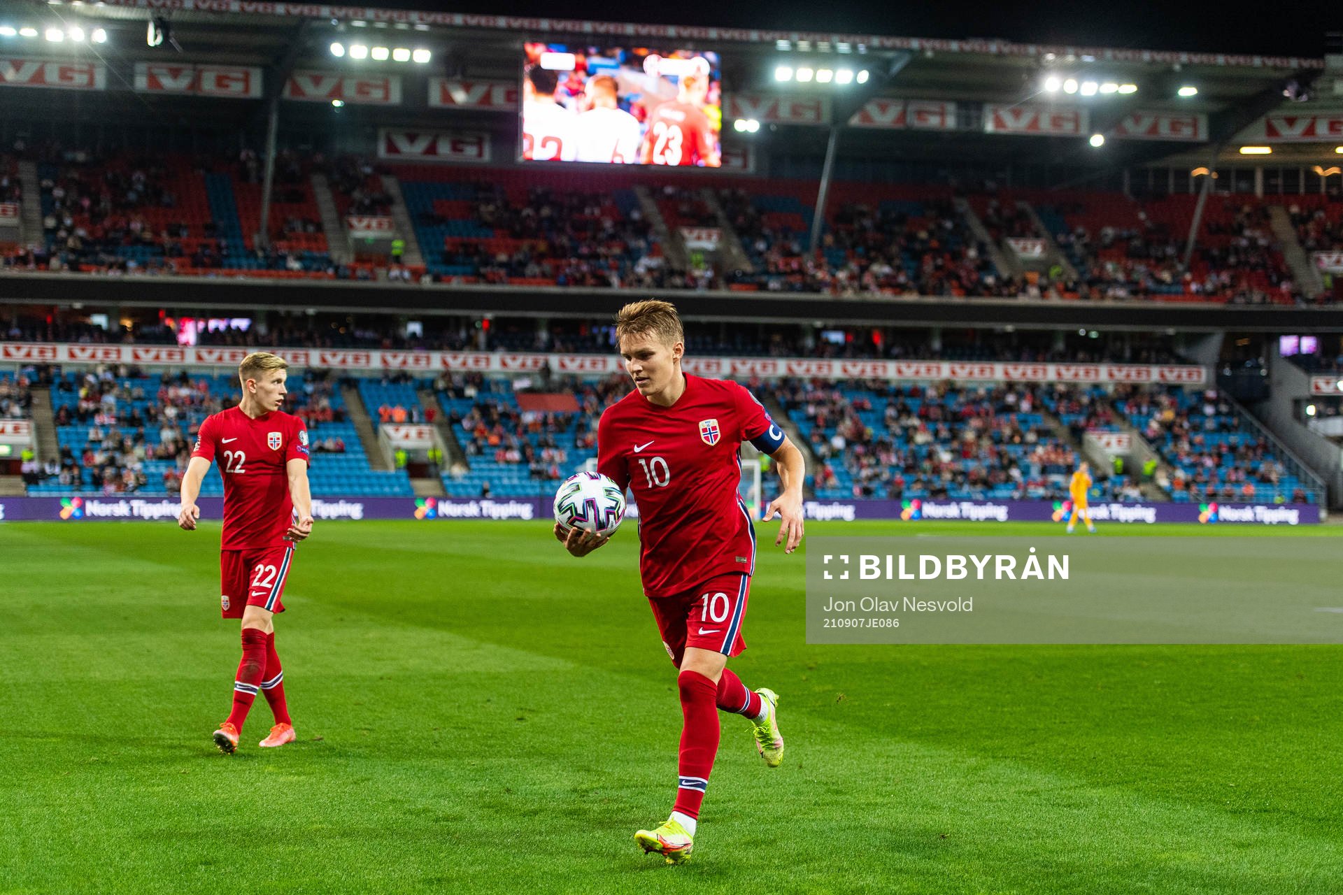 Marcus Holmgren Pedersen and Martin Ødegaard of Norway