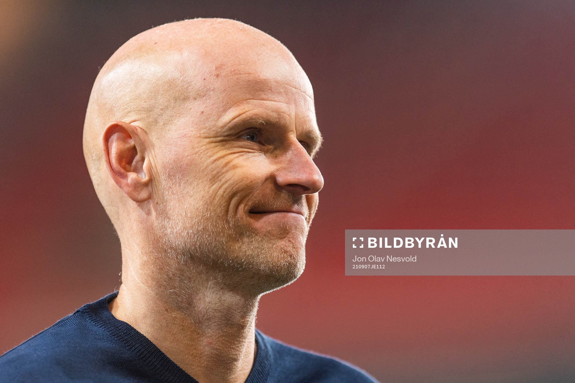 Ståle Solbakken, head coach of Norway, is interviewed