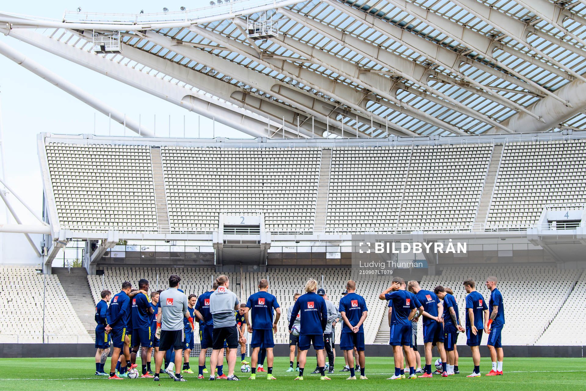 Players of the Swedish national football team gather