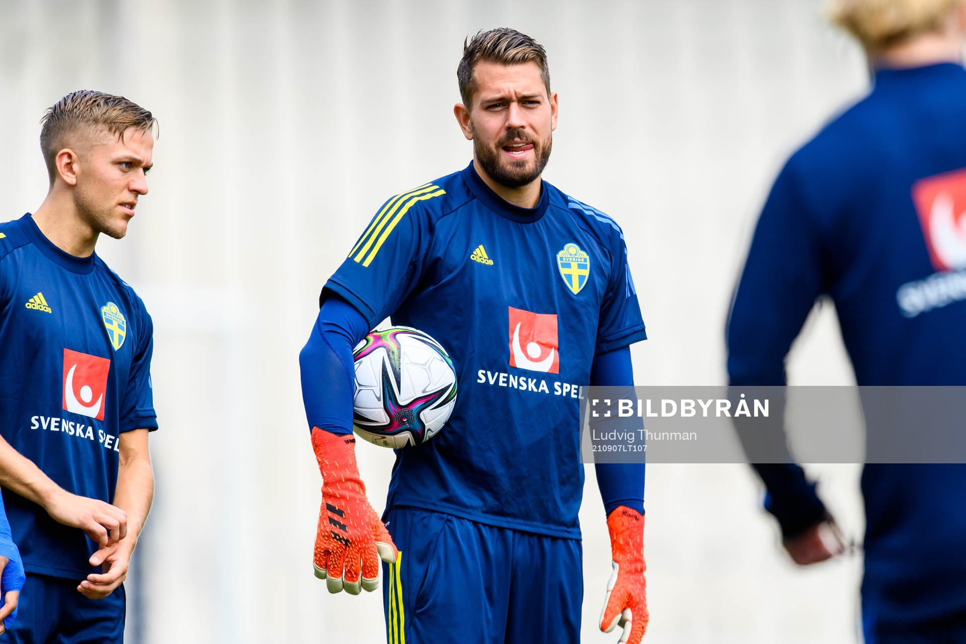 Goalkeeper Kristoffer Nordfeldt of the Swedish national