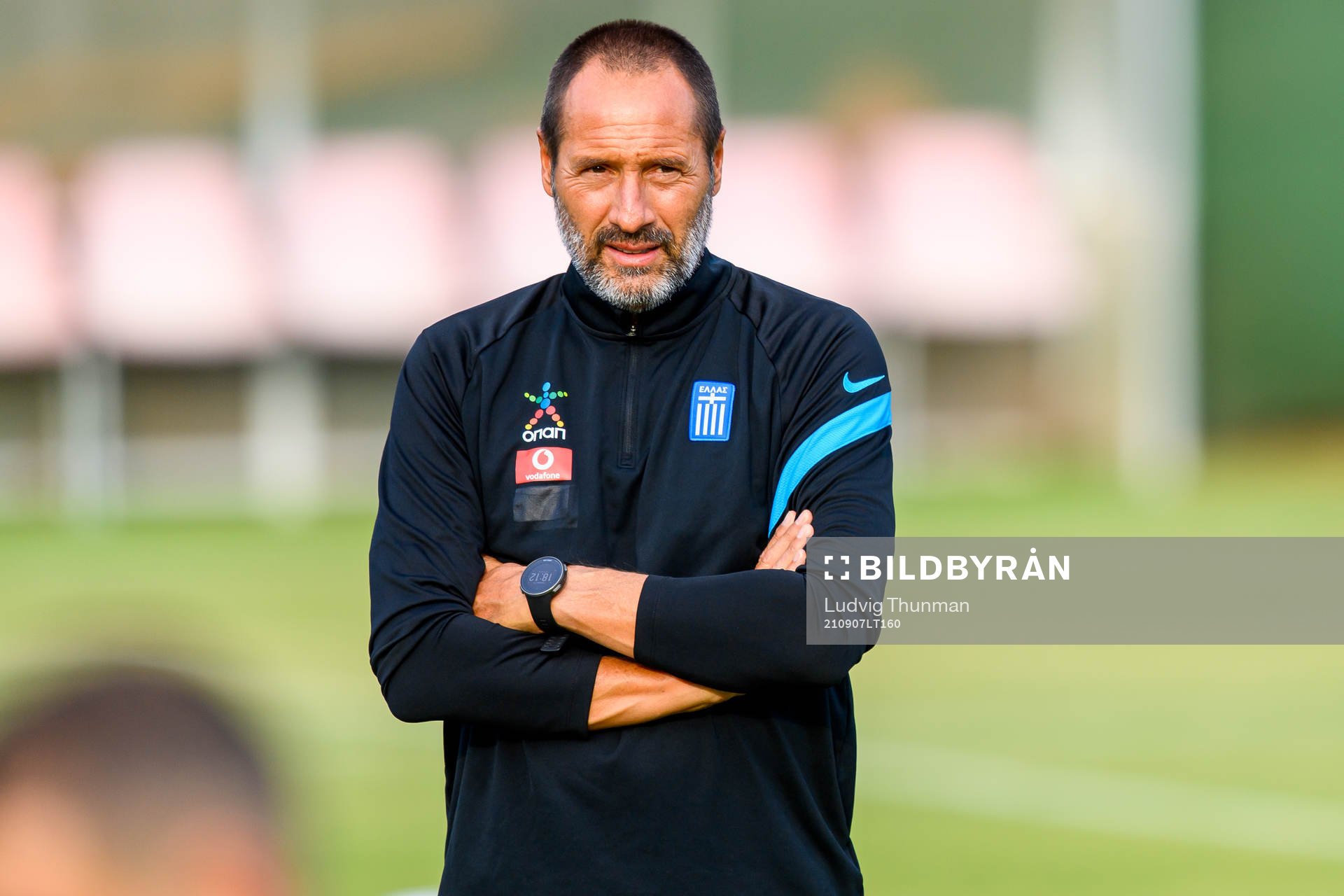 Head coach John vant Schip of the Greek national football