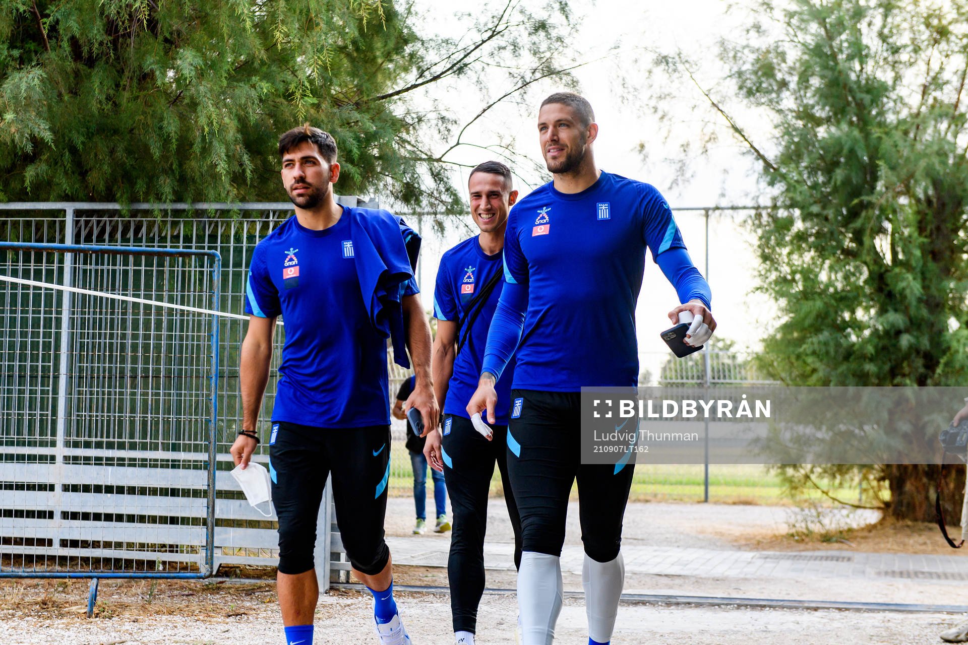 Tasos Bakasetas, goalkeeper Odisseas Vlachodimos and