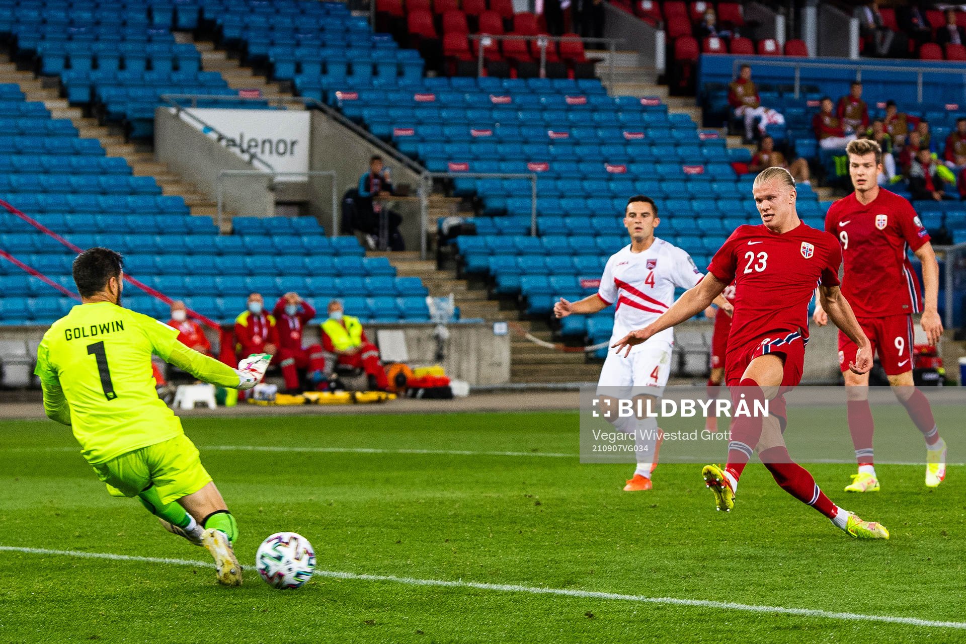 Erling Braut Haaland of Norway scores 2-0