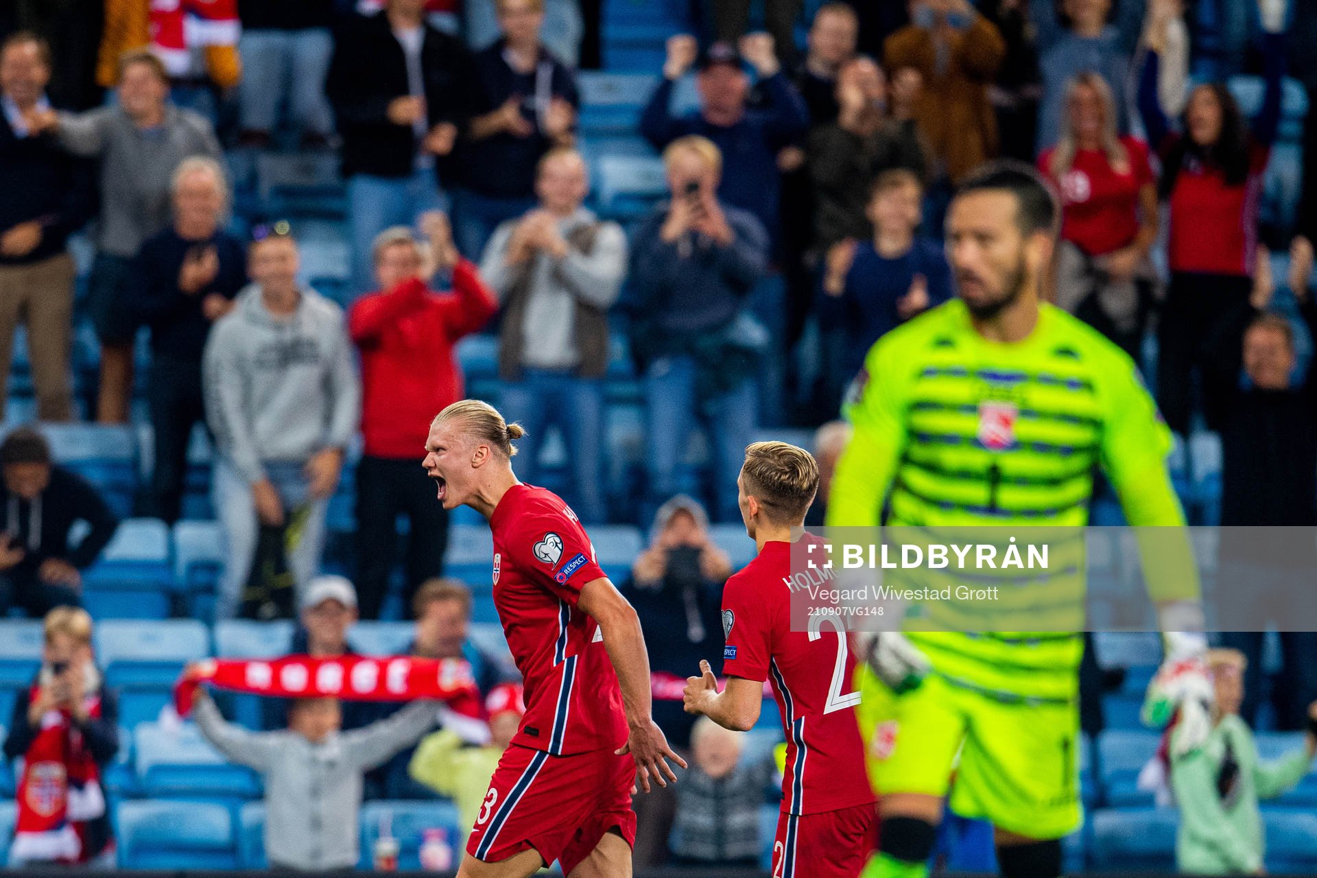 Erling Braut Haaland of Norway celebrates
