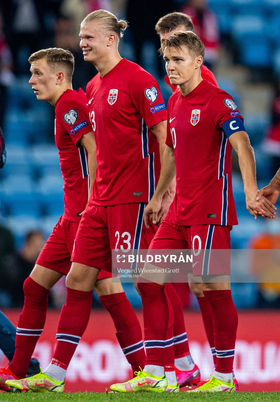 Erling Braut Haaland and Martin Ødegaard of Norway