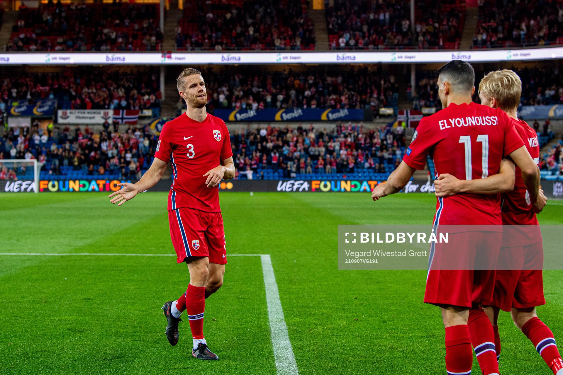 Kristoffer Ajer, Mohamed Elyounoussi and Birger Meling of