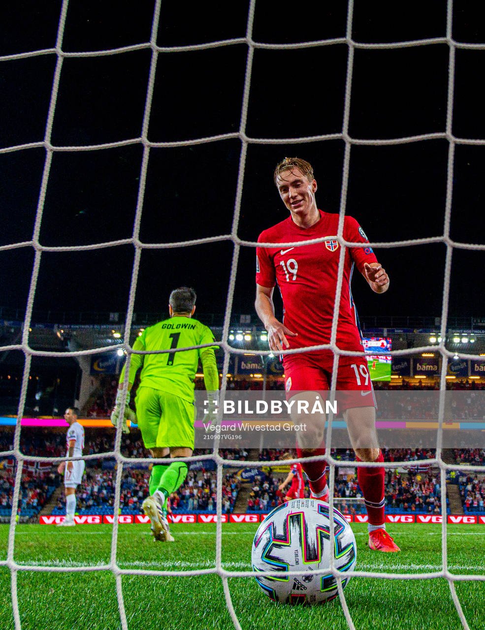 Kristian Thorstvedt of Norway celebrates 3-0