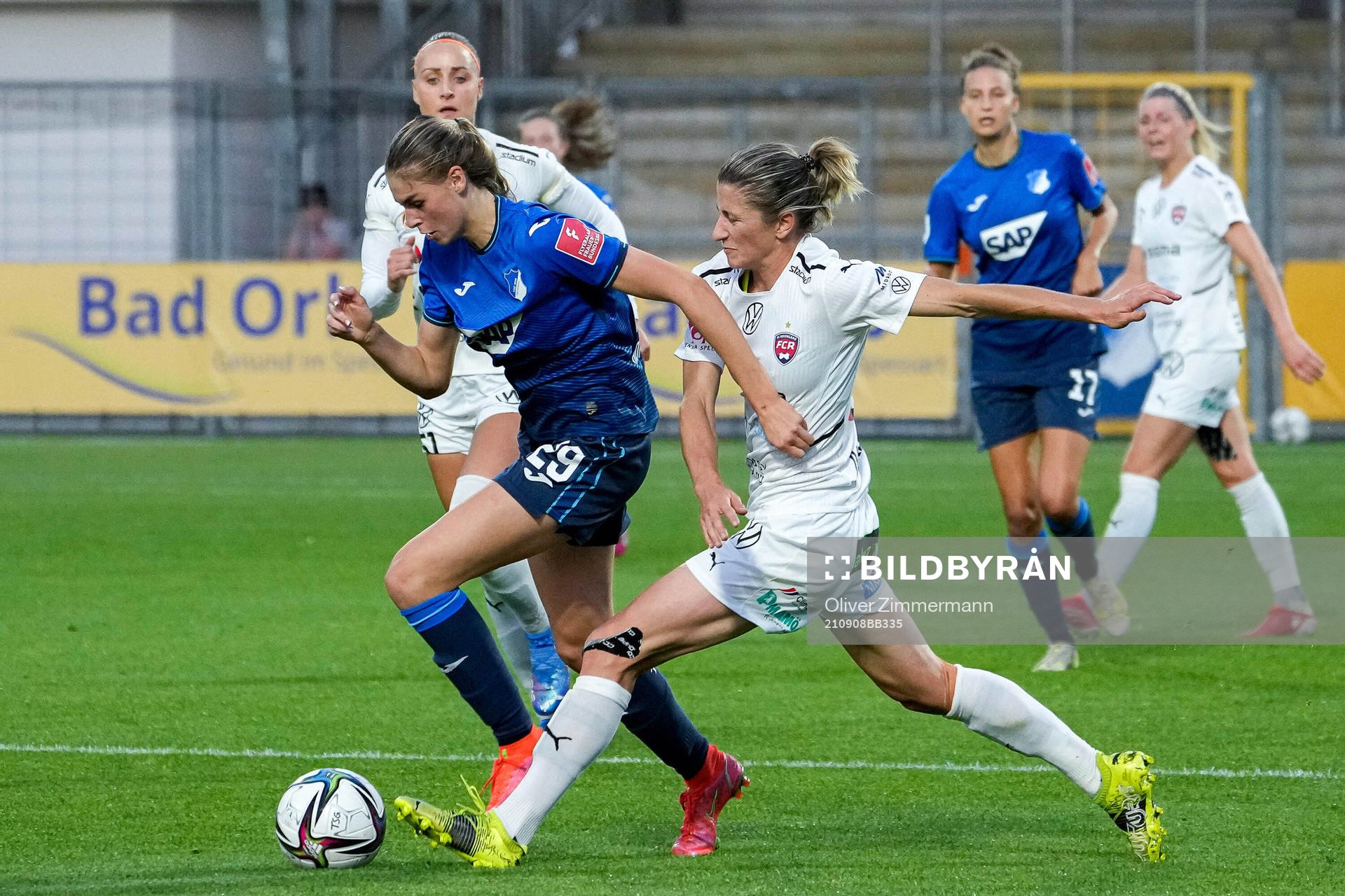 Jule Brand of Hoffenheim and Bianca Schmidt of Rosengård
