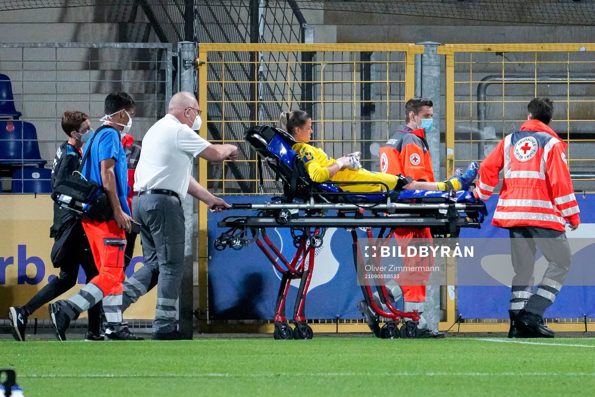 Goalkeeper Martina Tufekovic Torwart of Hoffenheim in pain