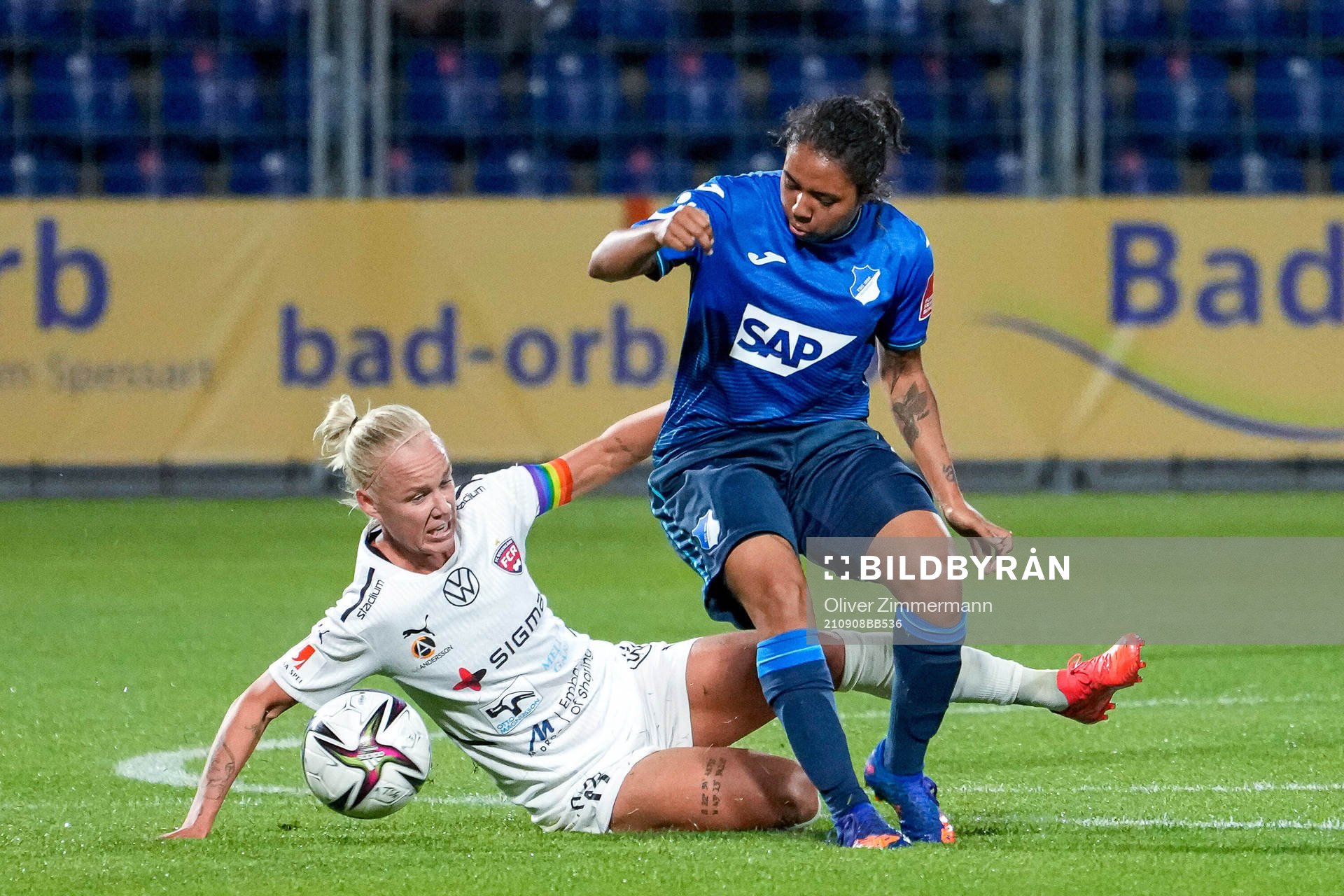 Caroline Seger of Rosengård and Gia Corley of Hoffenheim