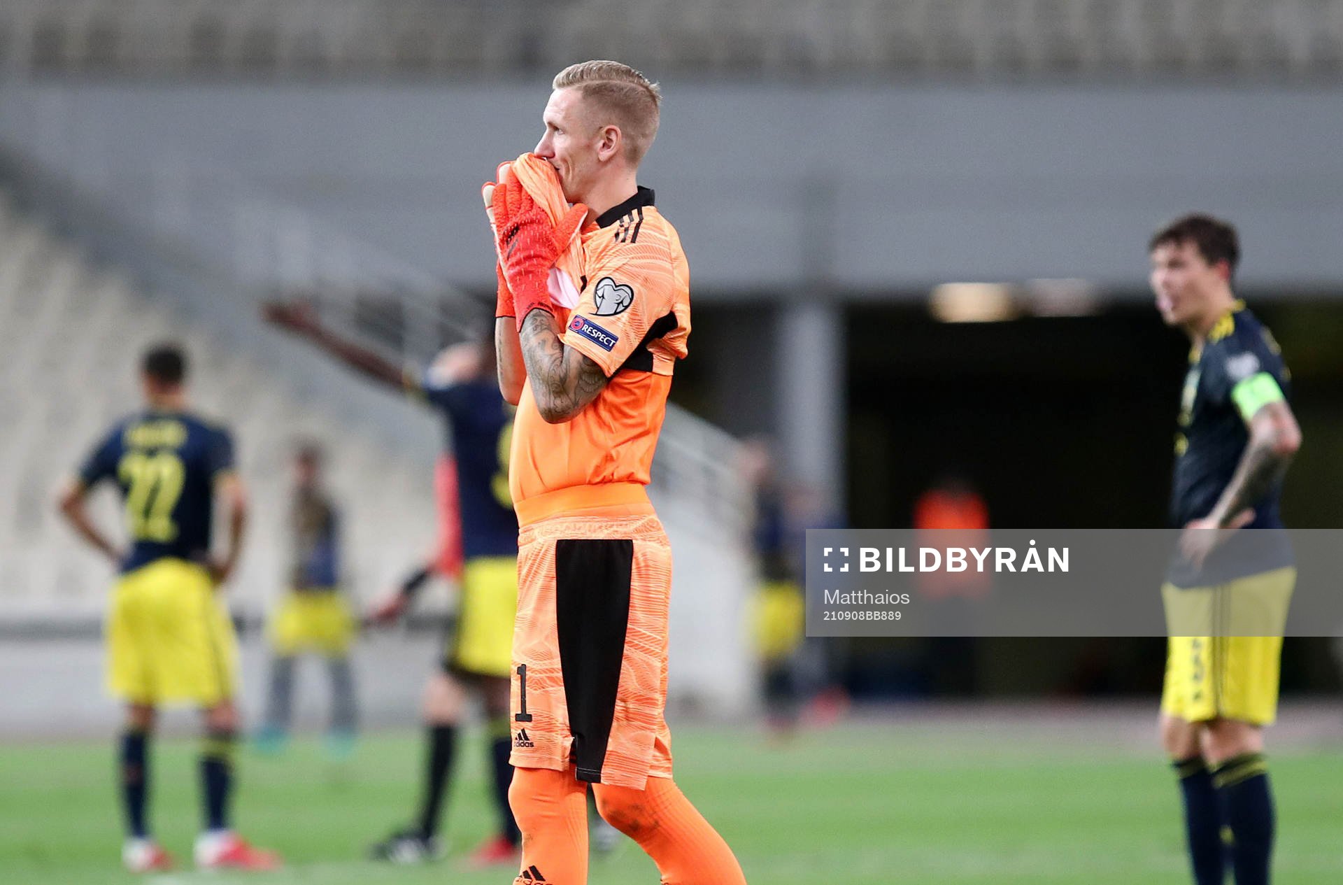 goalkeeper Robin Olsen of Sweden looks dejected